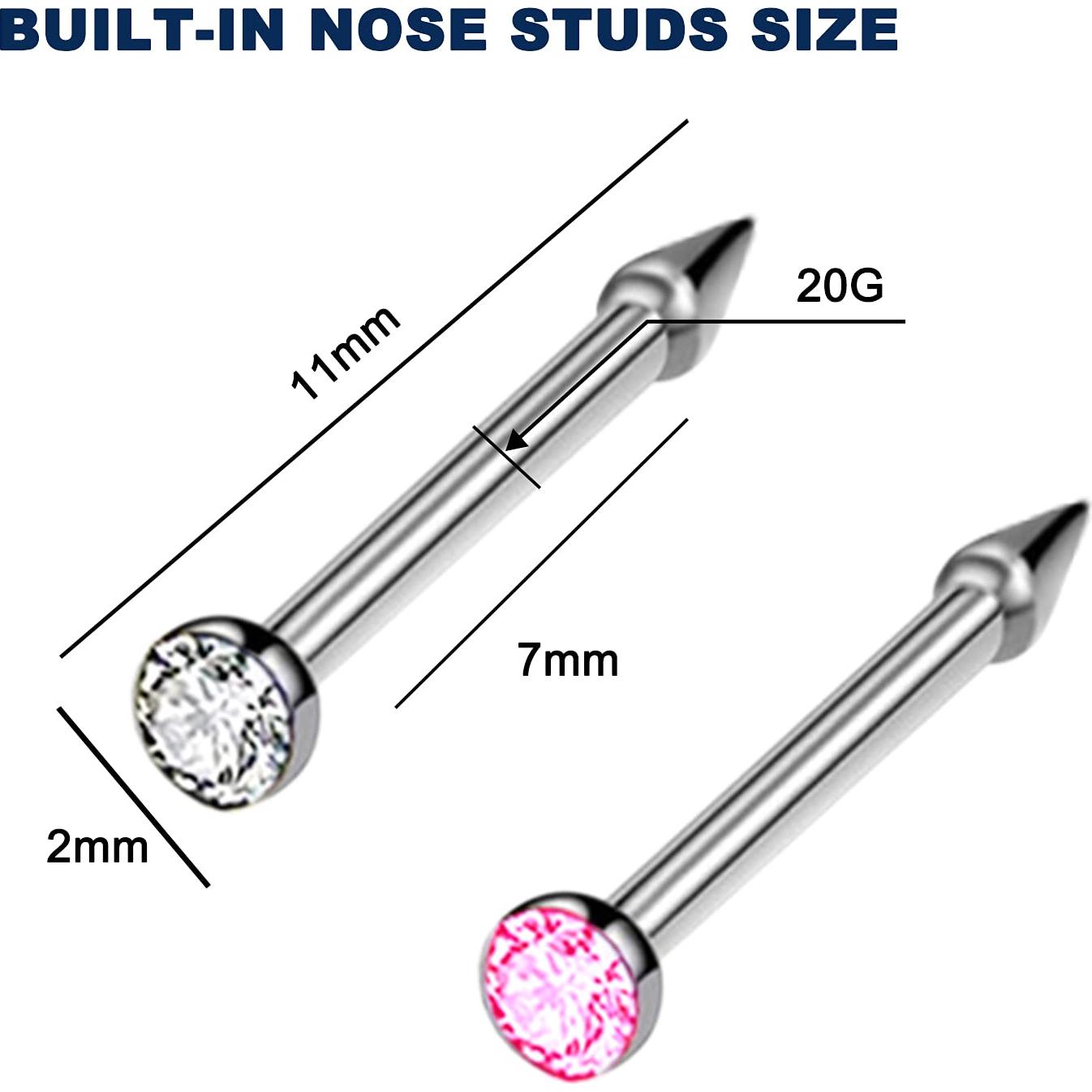 Kit de Perforación de Nariz Desechable YUYYU 4 Piezas Blanco/Rosa