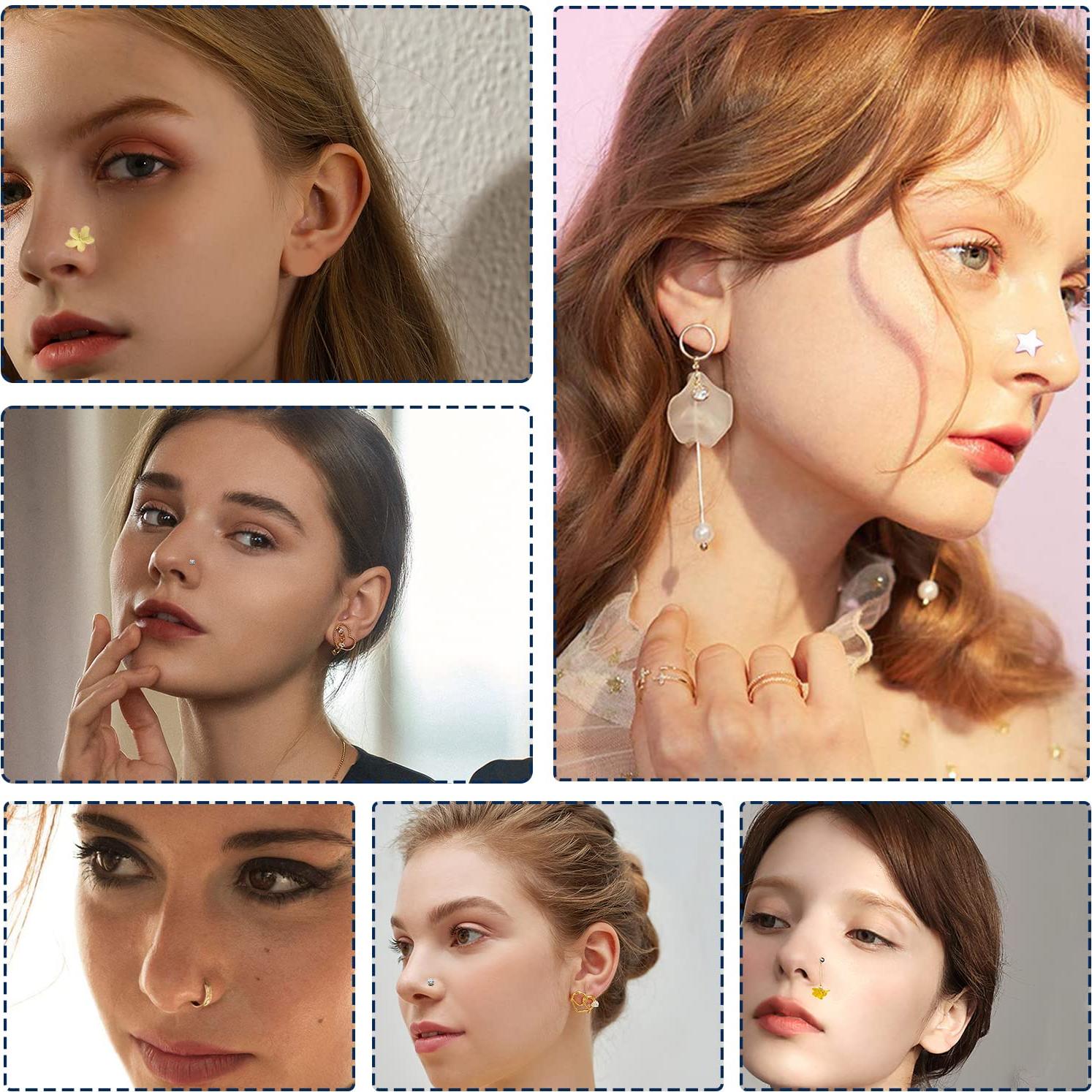 Kit de Perforación de Nariz Desechable YUYYU 4 Piezas Blanco/Rosa