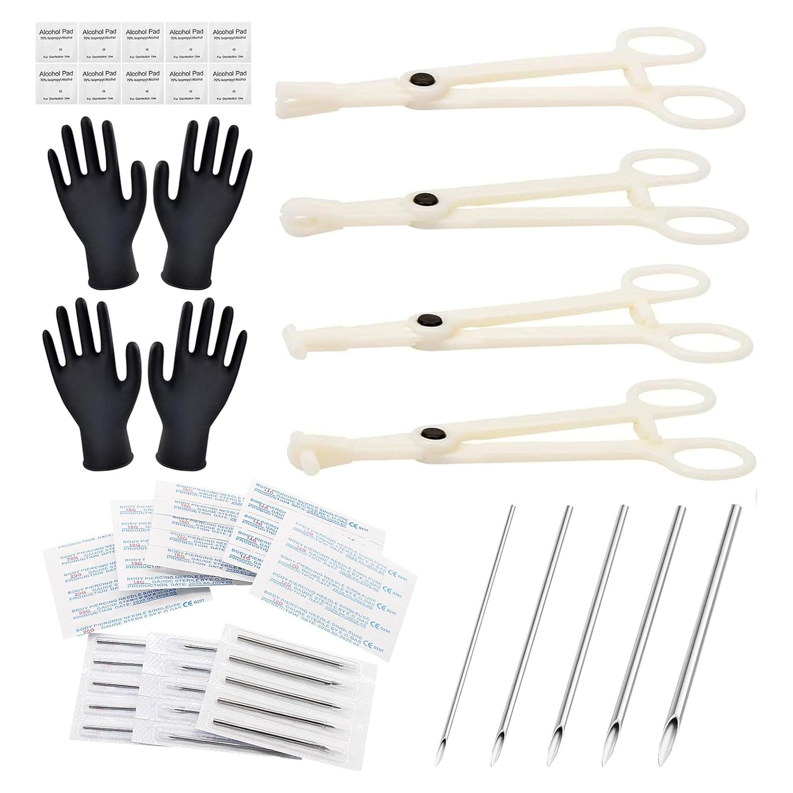 Kit de Piercing Profesional Autdor 43 Piezas Agujas y Herramientas