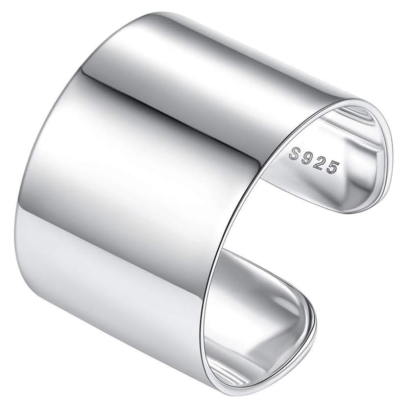 Anillo Abierto Ajustable de Plata Esterlina Silvora 10MM