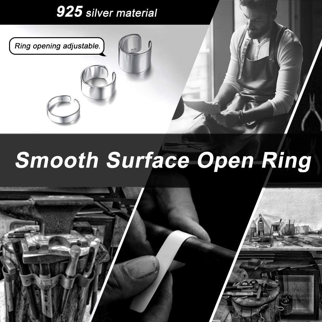 Anillo Abierto Ajustable de Plata Esterlina Silvora 10MM