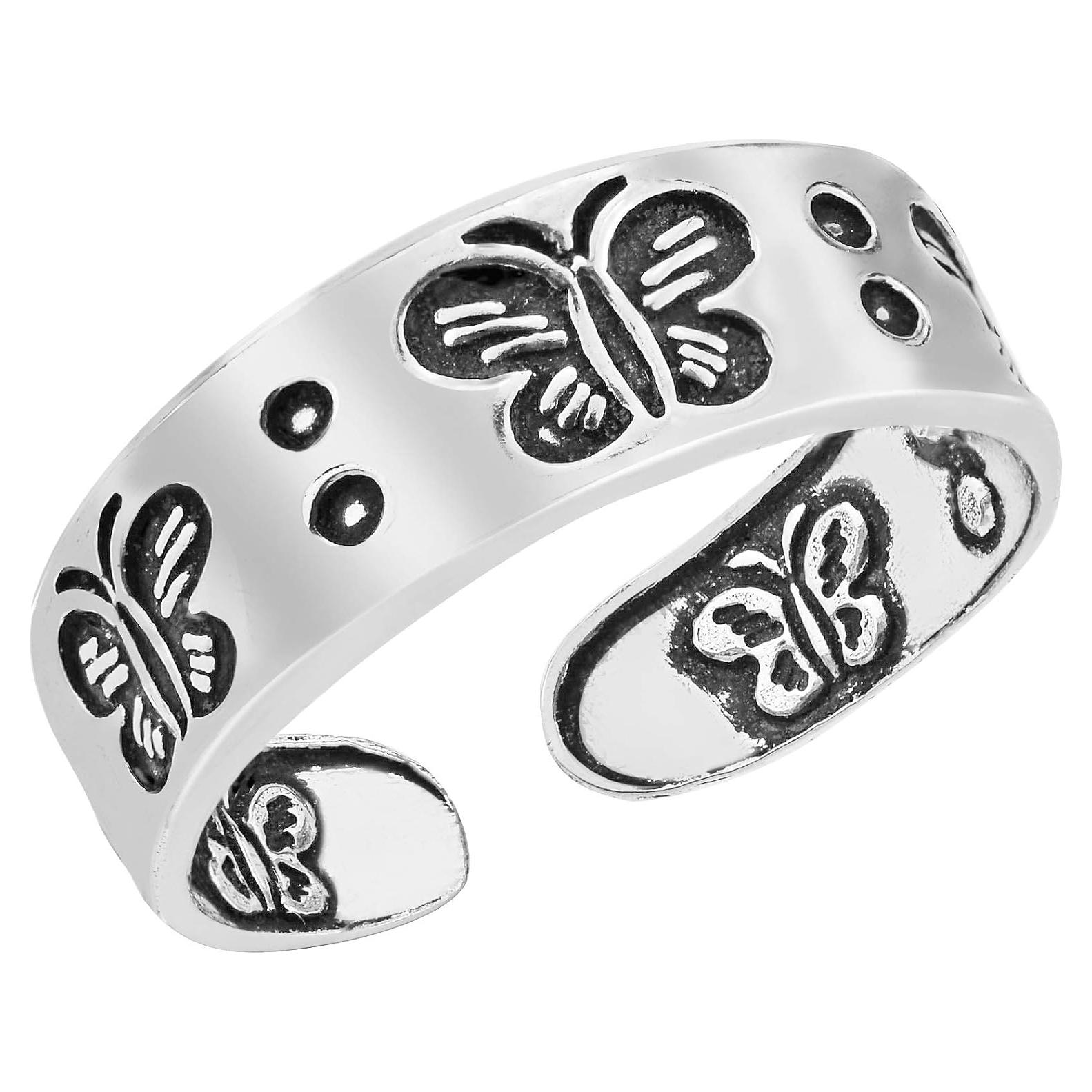 Anillo Ajustable de Mariposa AeraVida en Plata de Ley para Mujer
