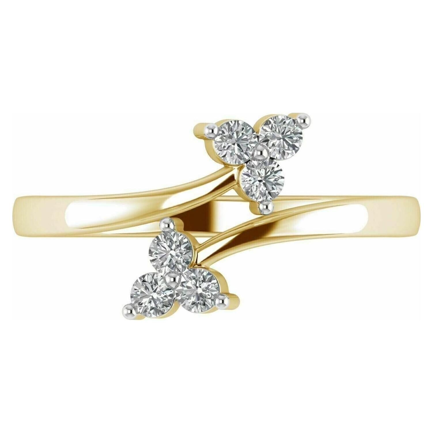 Anillo de Dedo Mujer Avya Creation 0.12 Ct Diamante Simulado Oro 14K