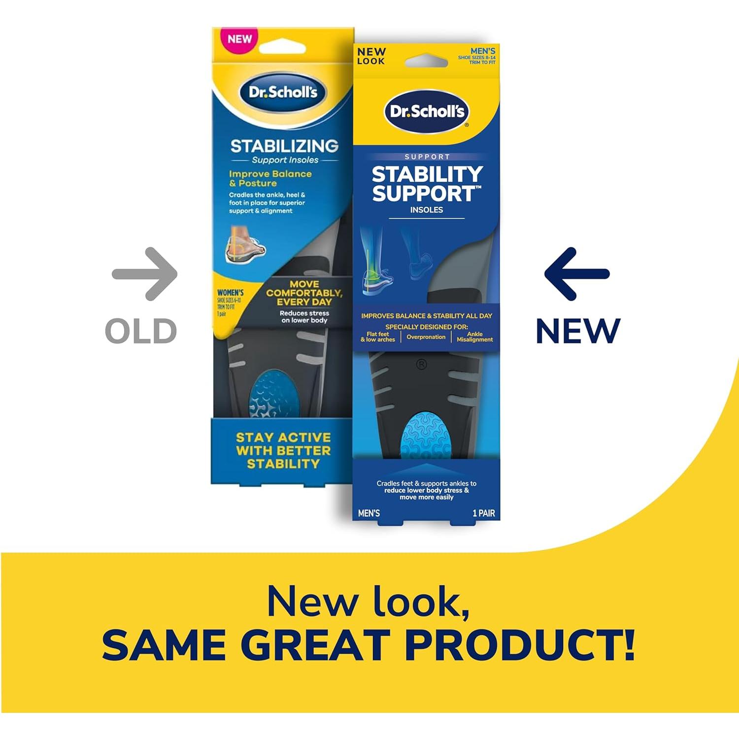 Plantillas estabilizadoras Dr. Scholl's para pies planos, talla 8-14