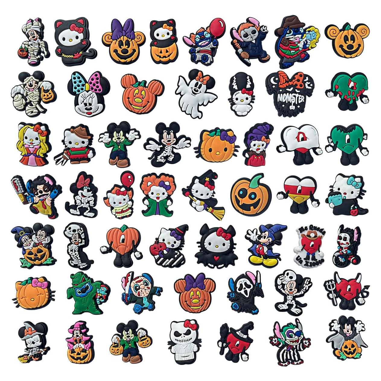 Encantos de Zapatos Halloween 53 Pcs PVC Coloridos DIY