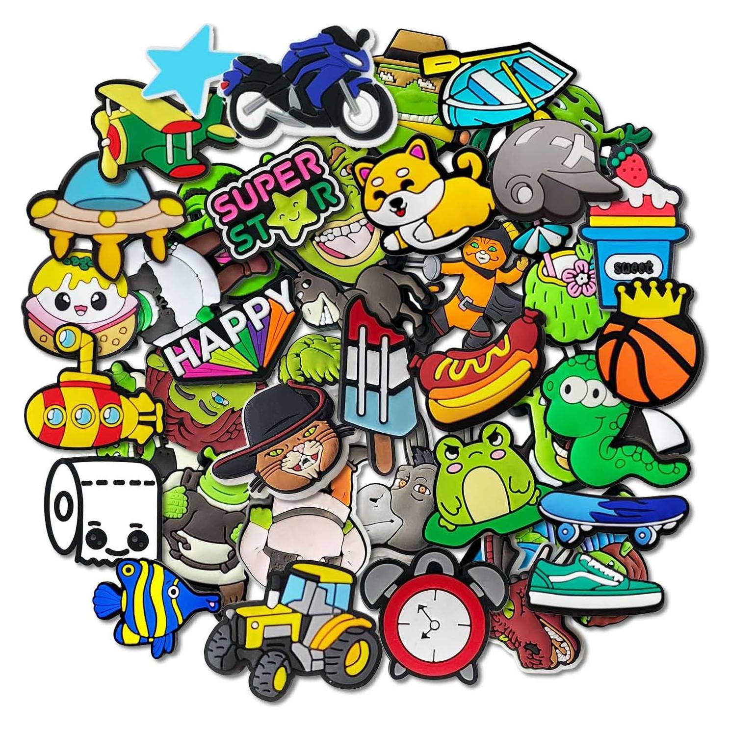 40 Encantos Aleatorios para Zapatos Brstjewey - PVC Divertidos