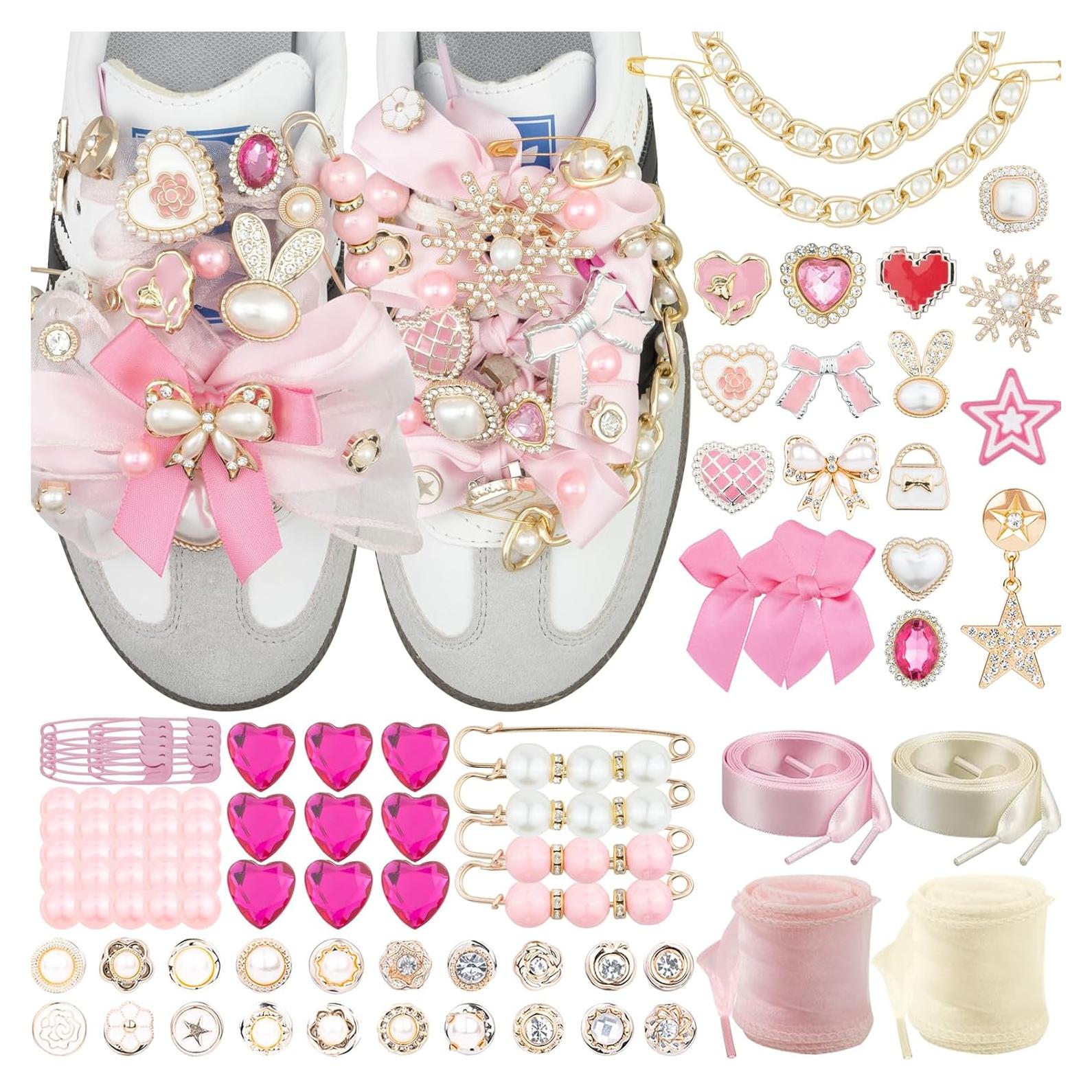 Kit de Encantos Rosa DoDoBeads 95 Piezas para Zapatillas