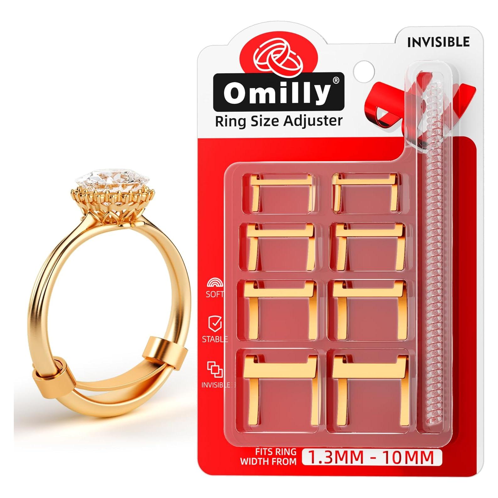 Ajustador de Tamaño de Anillo Invisible Omilly - 8 Piezas Dorado