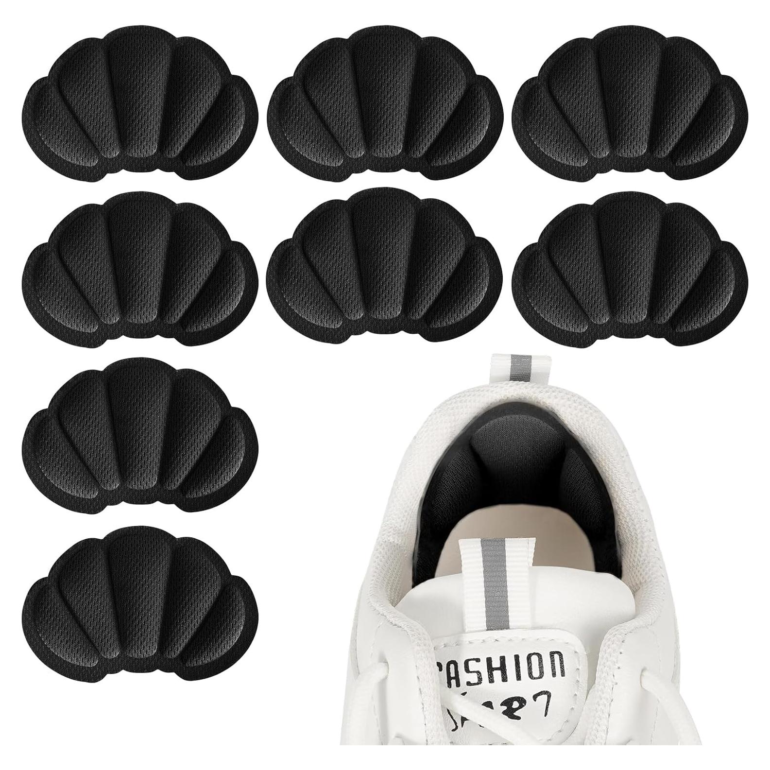 Cojines para Talones FootJKYX - 4 Pares Negros Antideslizantes