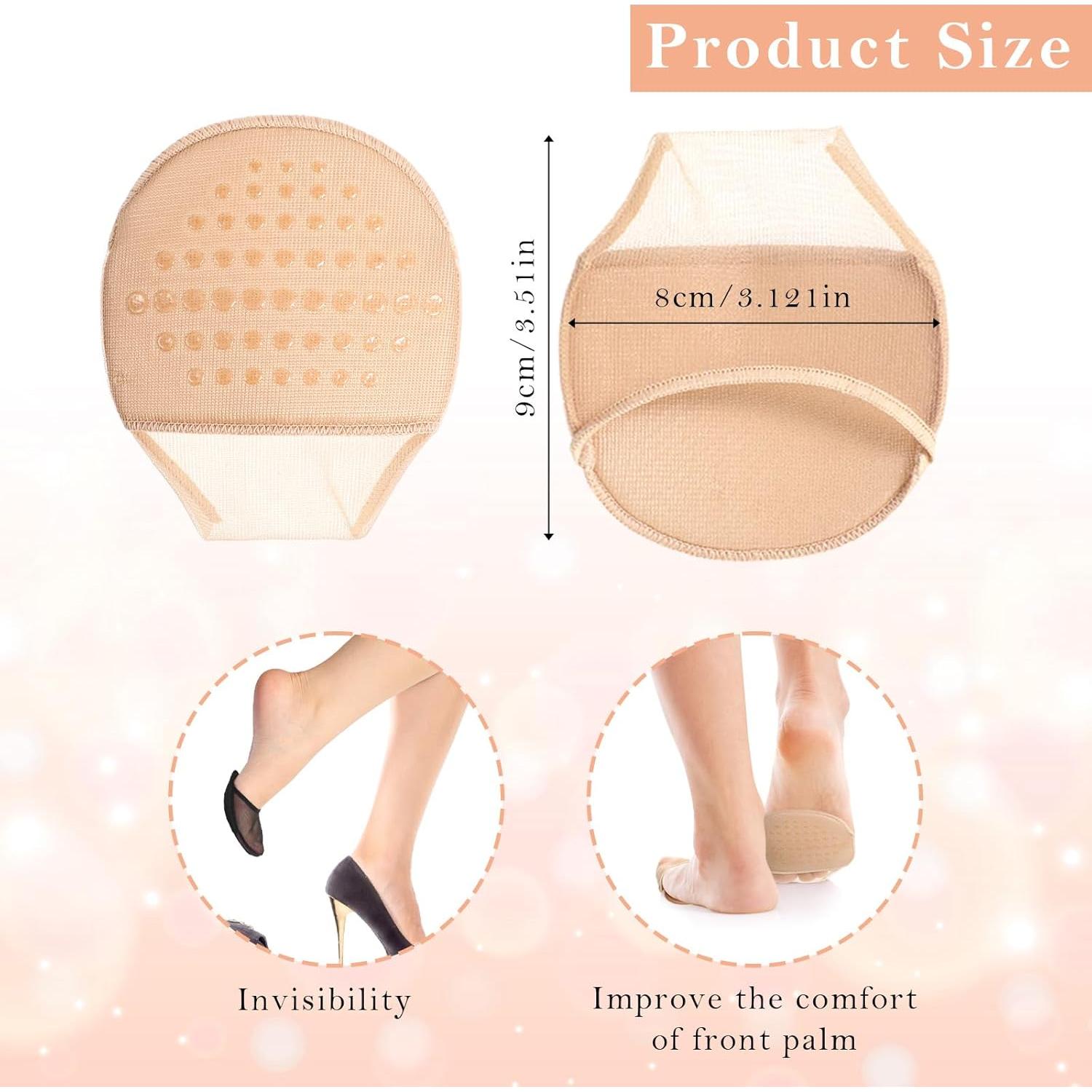 4 Pares de Calcetines Invisibles Antideslizantes para Mujeres