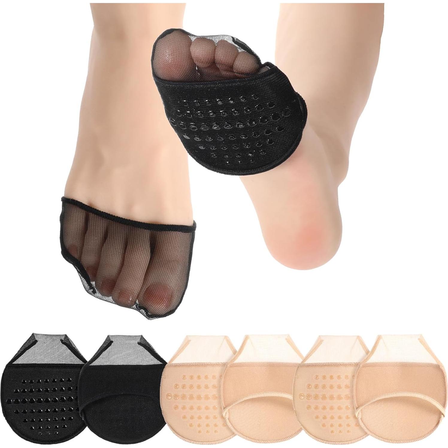 4 Pares de Calcetines Invisibles Antideslizantes para Mujeres