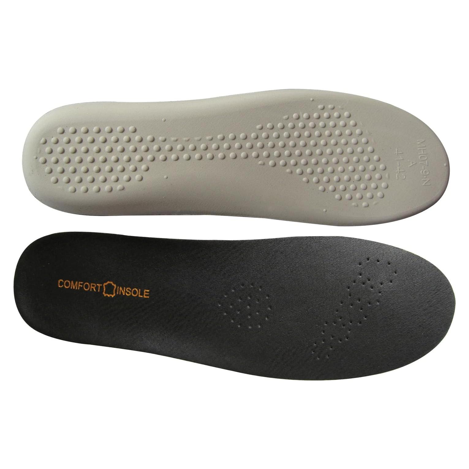 Plantillas de Cuero Negro Aureolek para Pies Sudorosos Talla 6.5-7.5