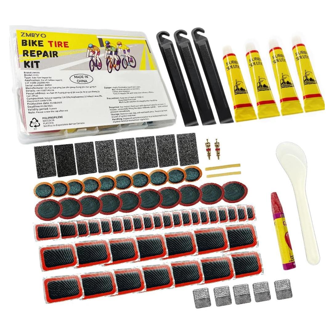 Kit de Reparación de Neumáticos de Bicicleta ZMRYO 80 Piezas