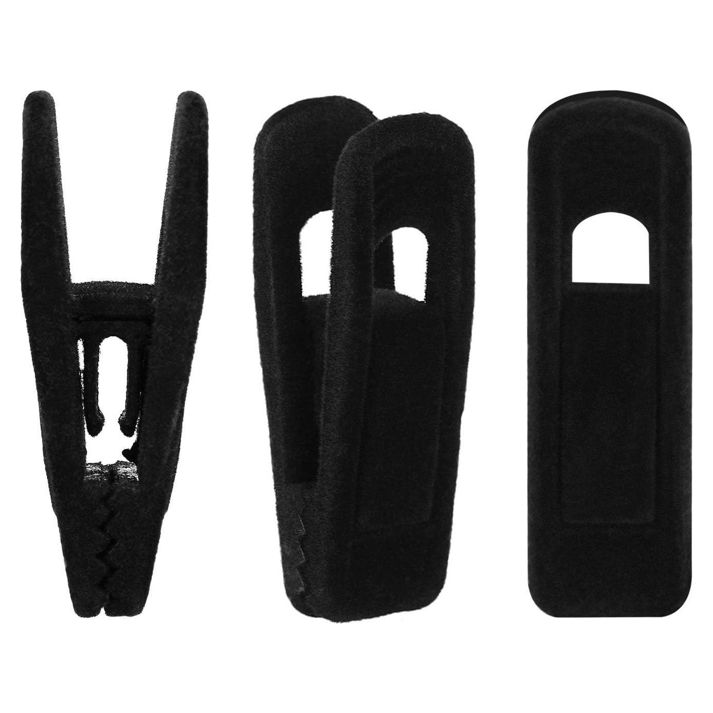 Pinzas de Terciopelo Tinfol 24 Piezas Negras para Ropa