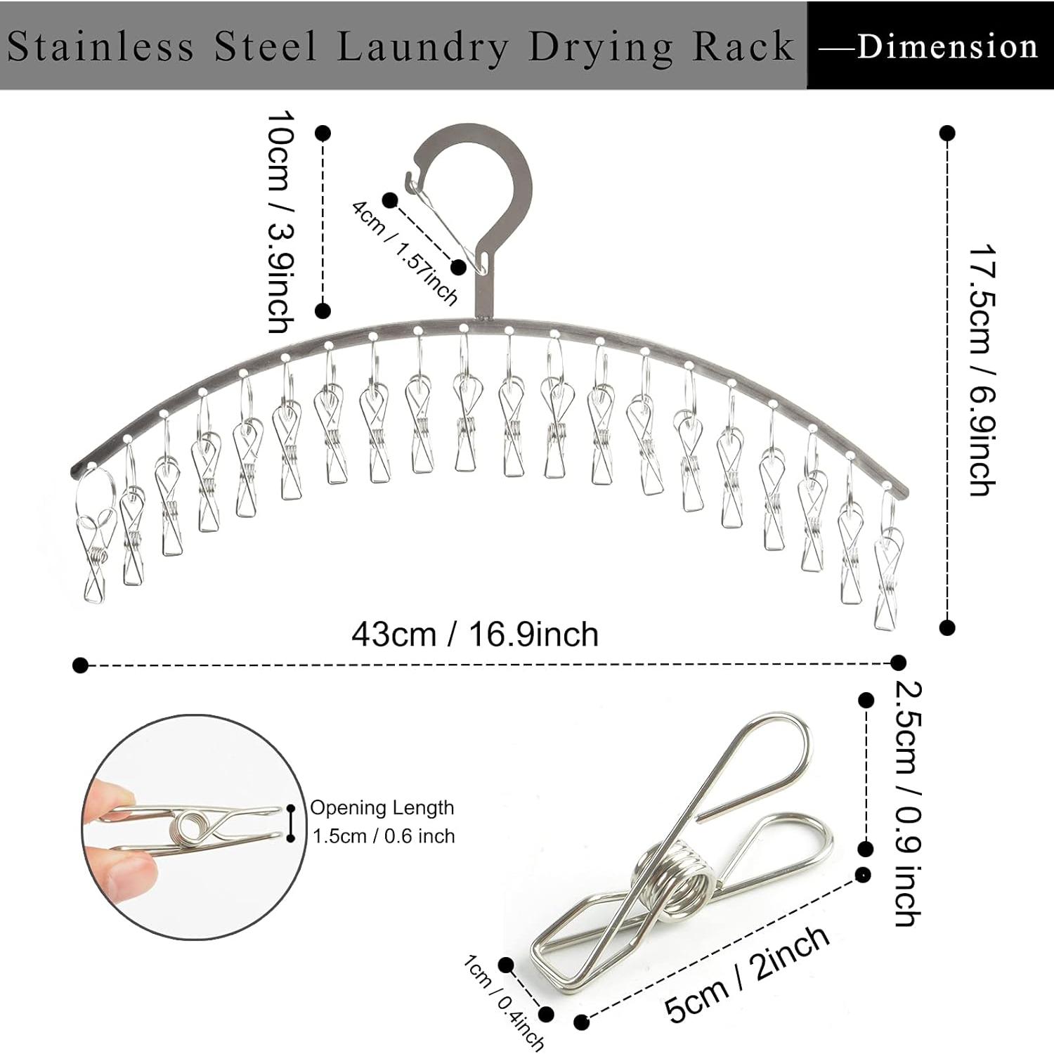 Percheros de Secado de Ropa JDYOOMI Acero Inoxidable 2 Piezas