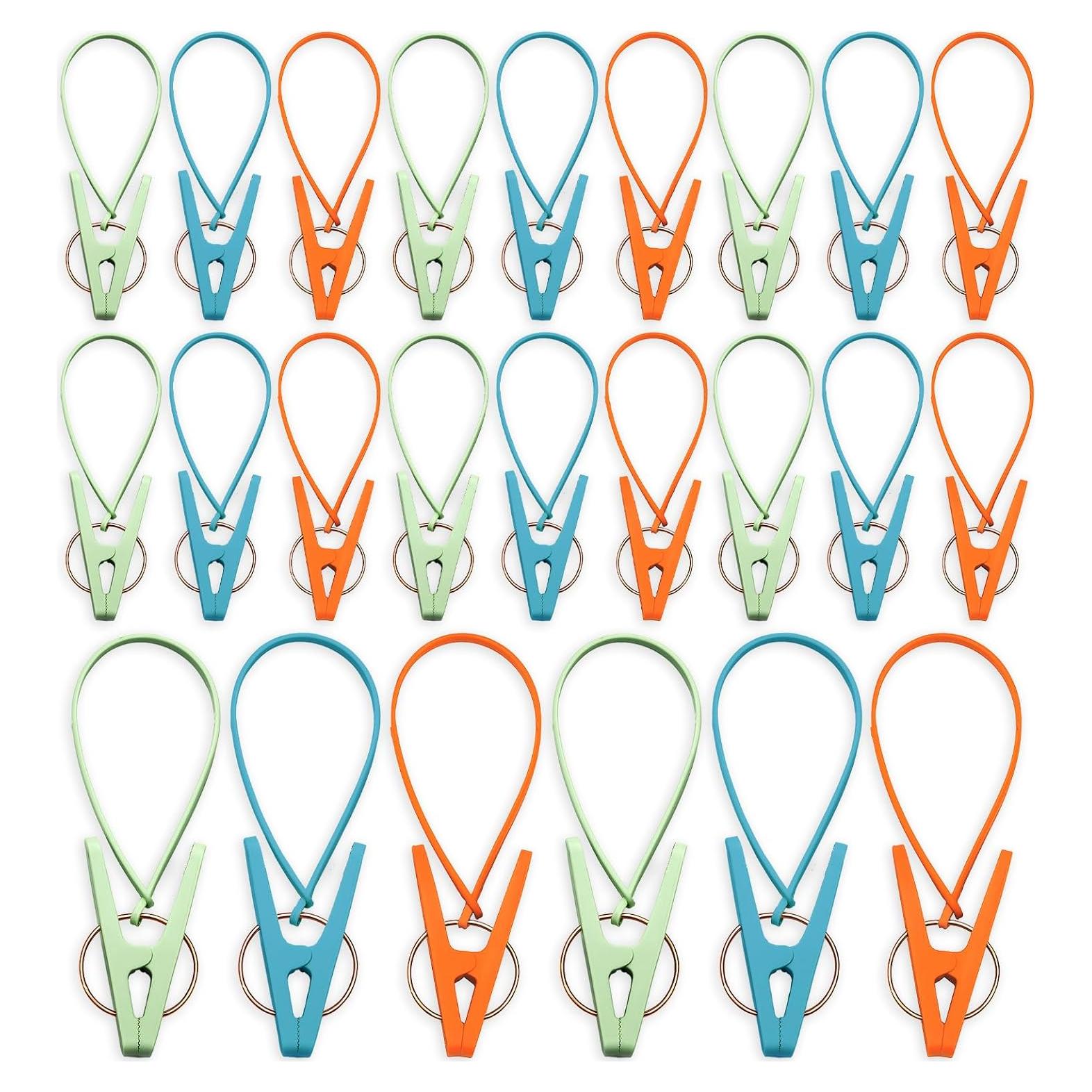 Paquete de 24 Pinzas de Plástico Ajcotahm para Ropa Multicolor
