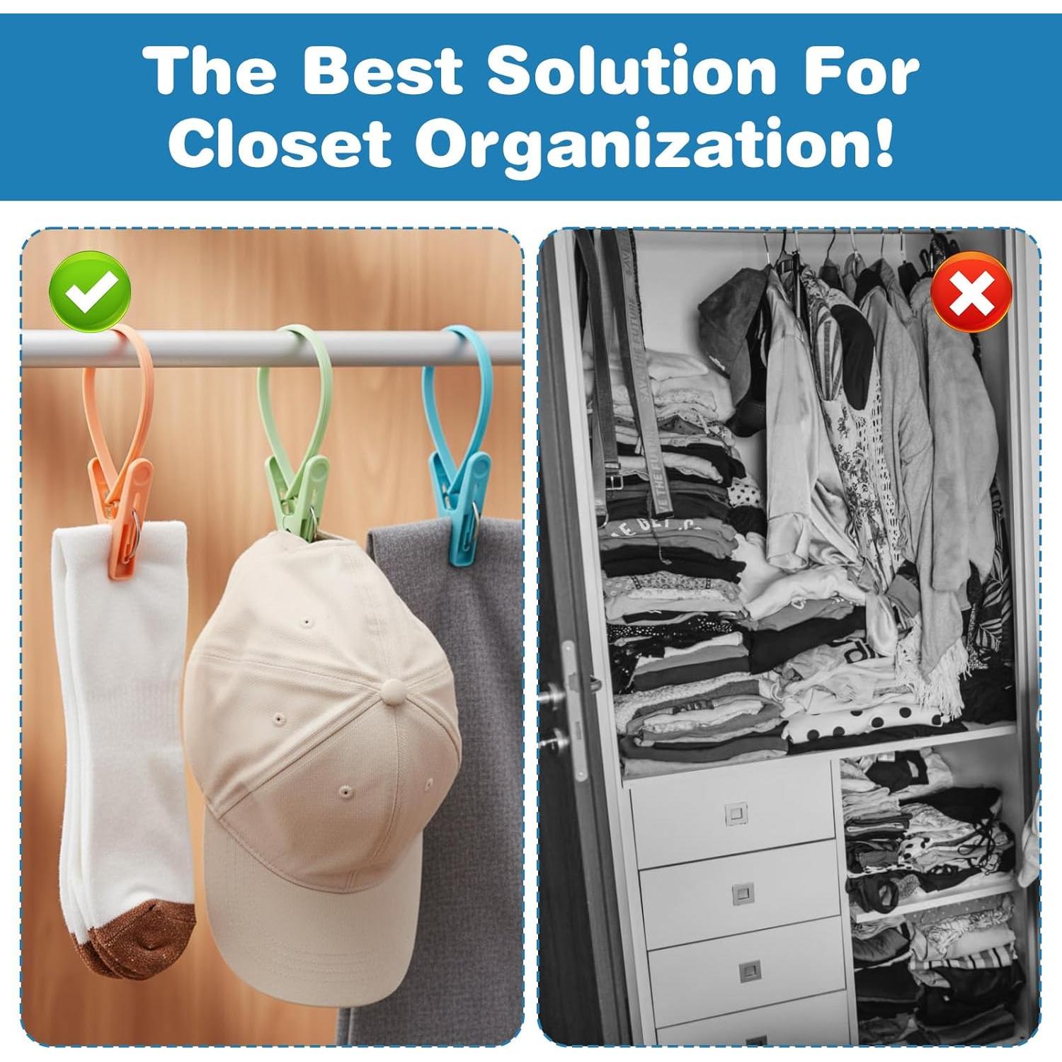 Paquete de 24 Pinzas de Plástico Ajcotahm para Ropa Multicolor