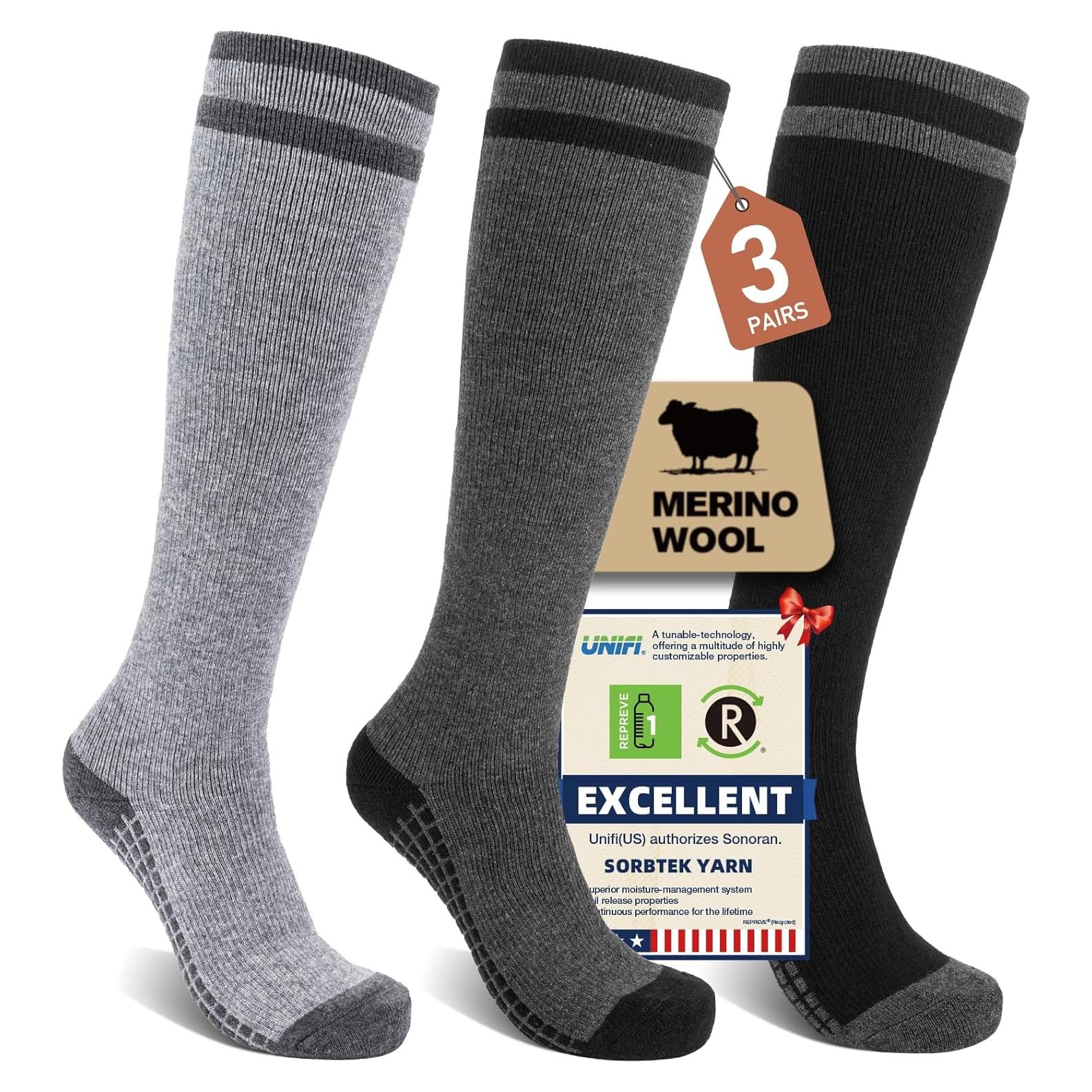 Calcetines de Compresión de Lana Merino Sonoran 3 Pares Térmicos