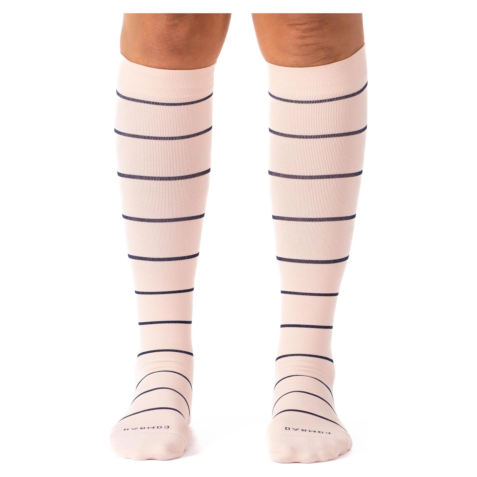 Calcetines de Compresión Altos Comrad Unisex 15-20 mmHg Rayas
