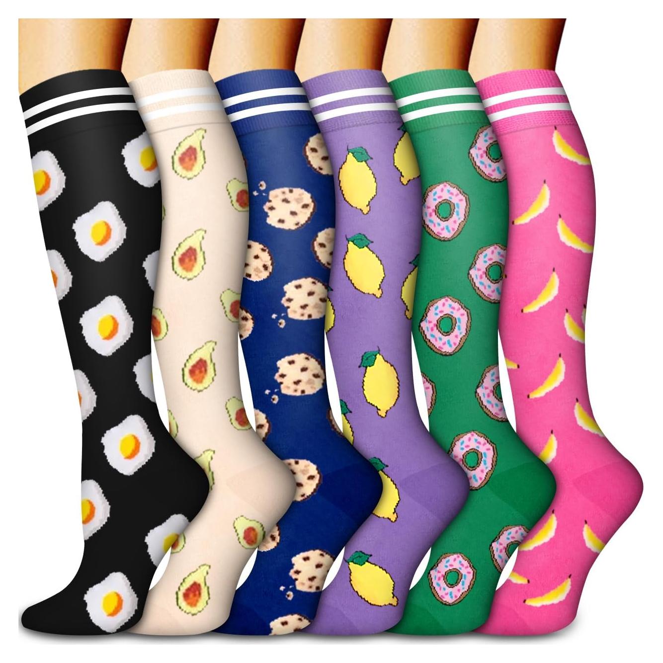 Calcetines de Compresión Bluemaple Unisex 15-20 mmHg (6 Pares)