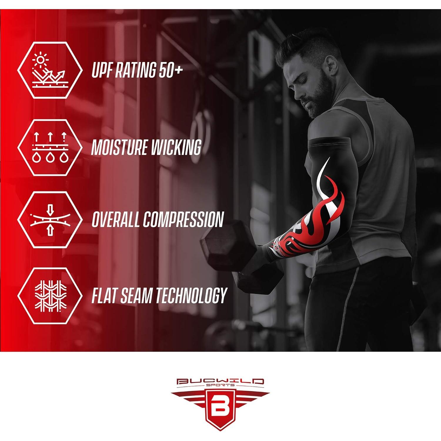 Manga de Compresión Bucwild Sports para Brazo - Juvenil Mediano