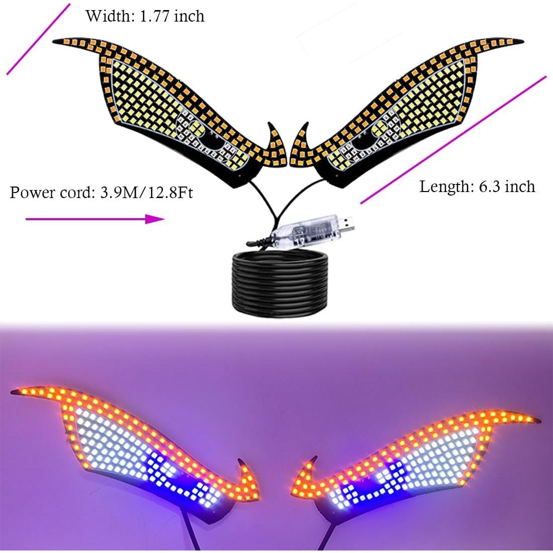 Luces LED Ojo Demonio Lcxecnw para Auto USB 5V 11 Modos