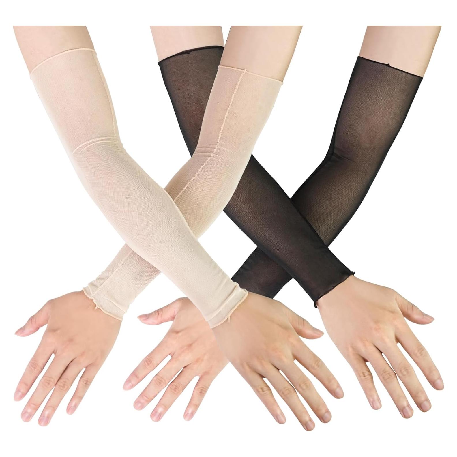 Mangas Largas Transparentes Luwint para Mujeres - 2 Pares UV