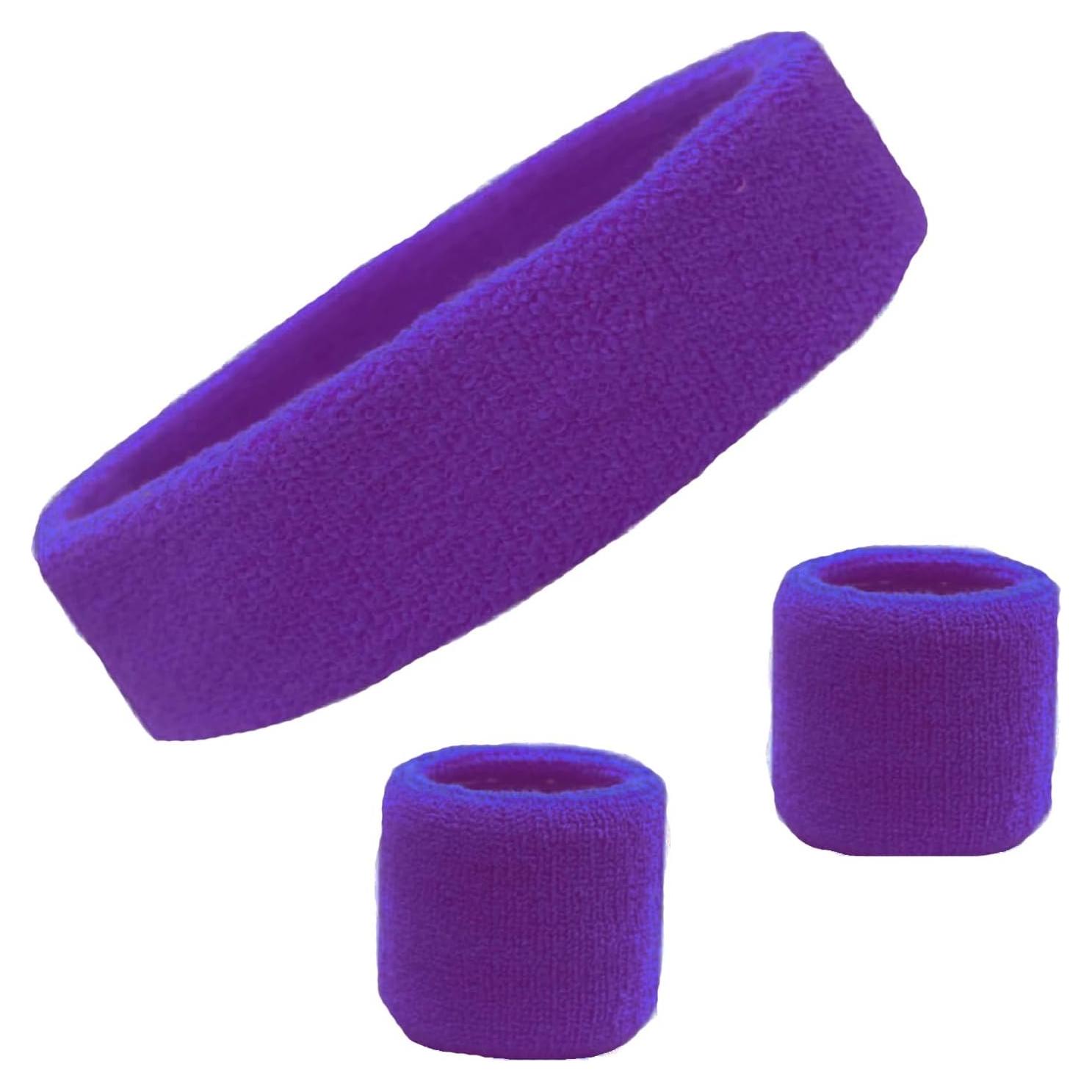 Conjunto de Bandas de Sudor Kenz Laurenz Púrpura - Diadema y Muñequera
