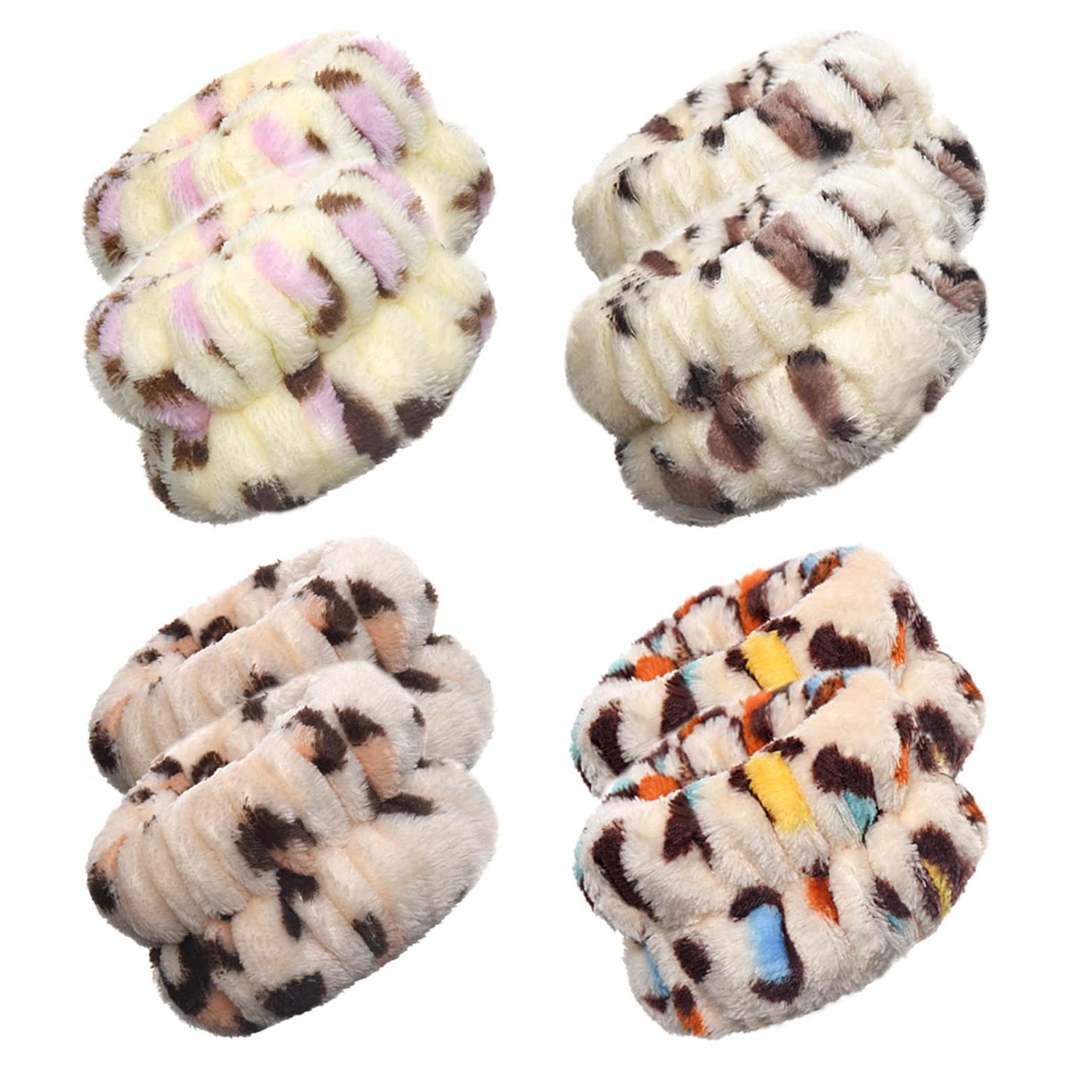 Muñequera de Lavado de Cara JANFUN 8PCS Microfibra Leopardo