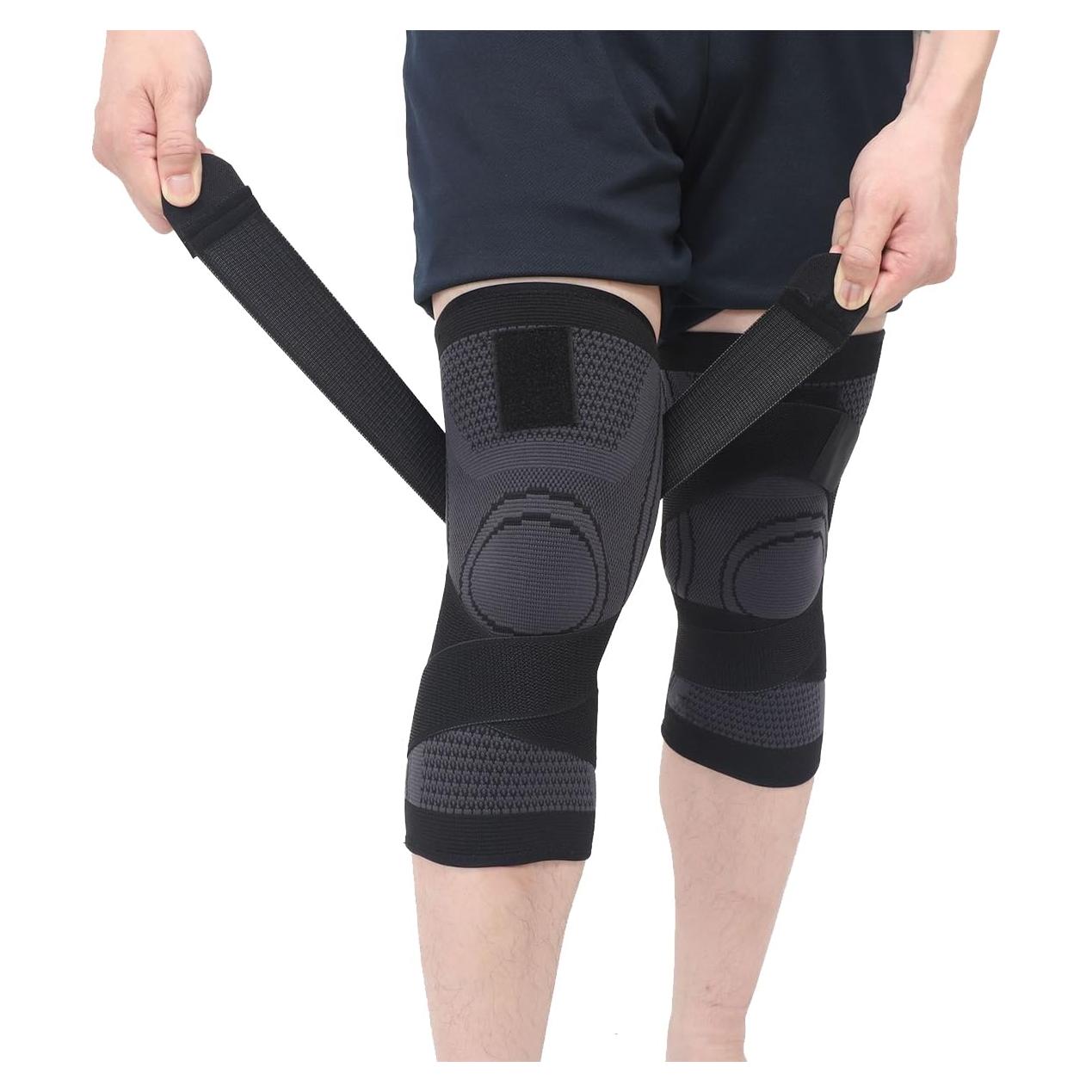 Fajas de Compresión para Rodilla SUJAYU - Paquete de 2, Mediano, Negro