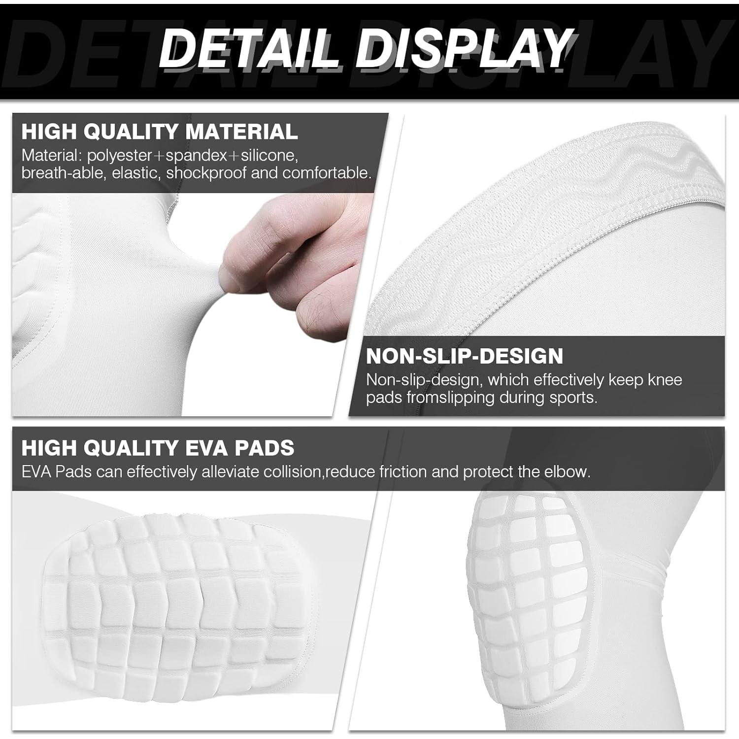 AceList Almohadillas de Codo Compresión 2PCS Negro Extra Pequeño