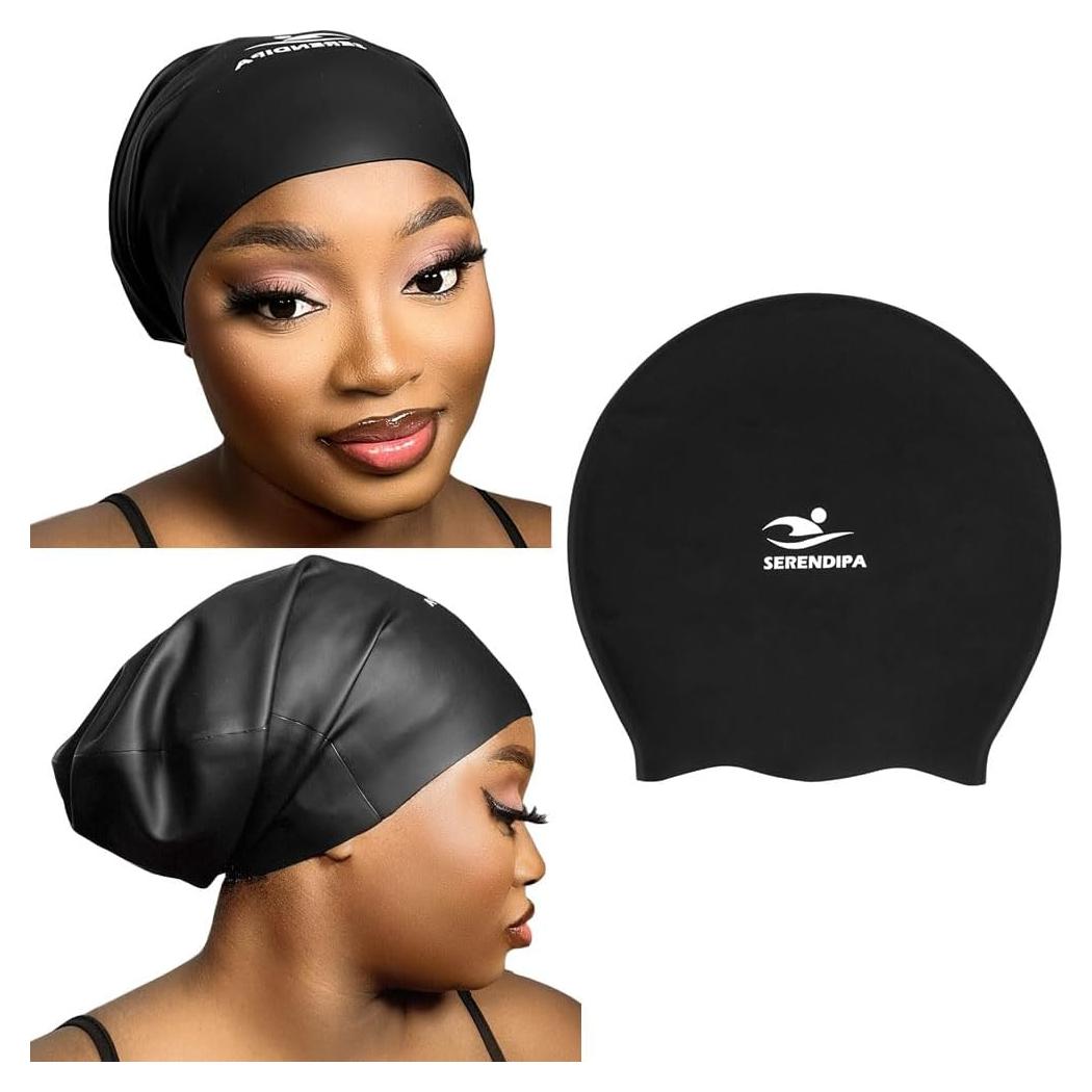 Gorro de Natación SERENDIPA de Silicona Grande para Cabello Largo
