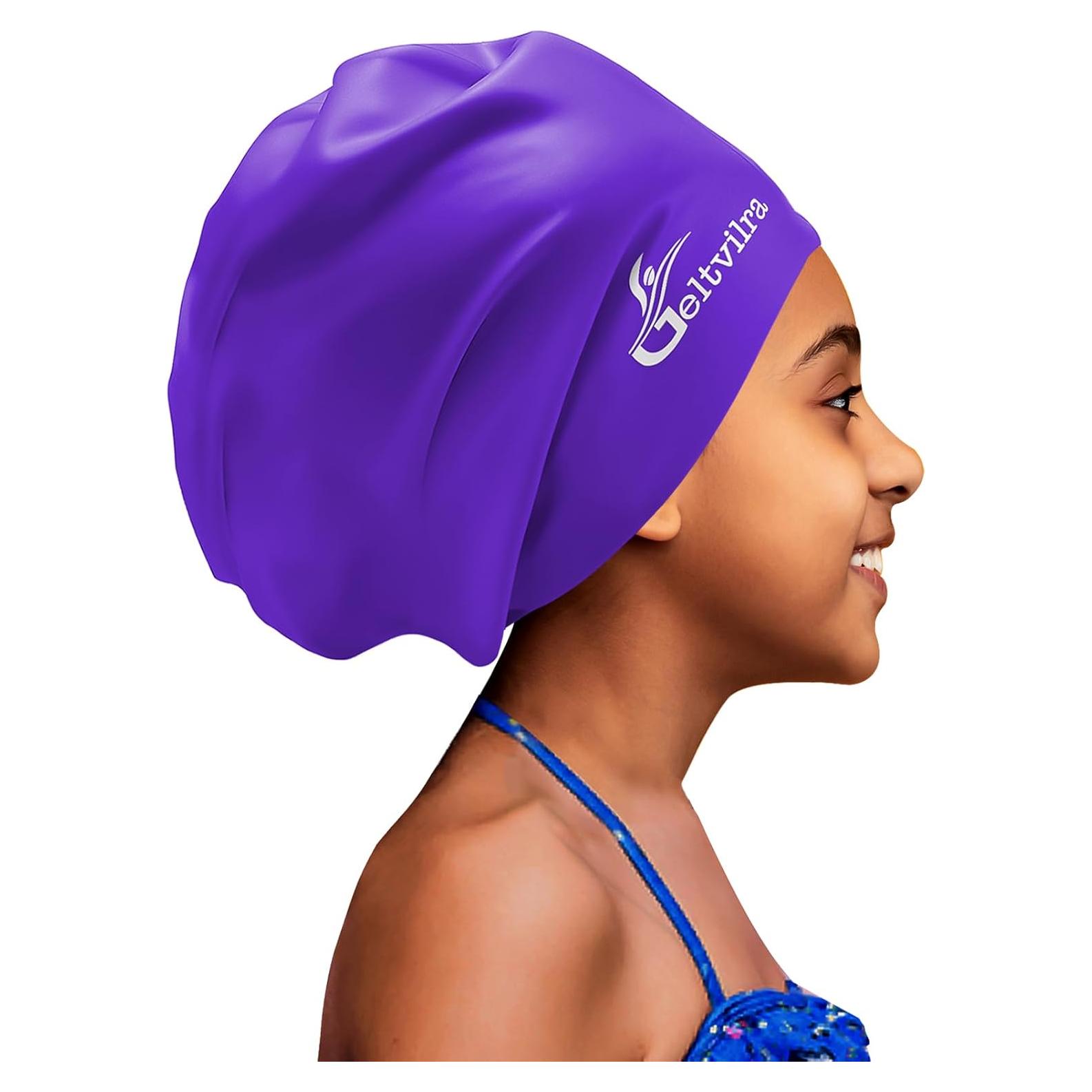 Gorro de Natación Extra Grande Geltvilra para Niños 4-16 Años