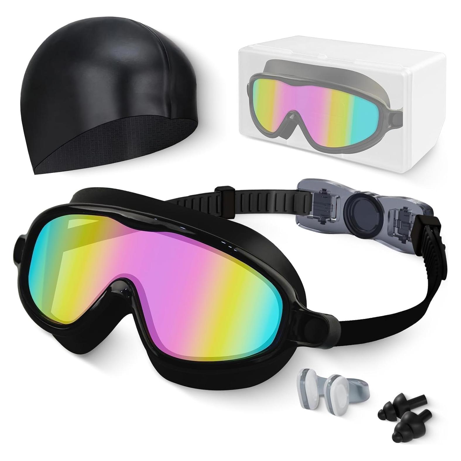 Gafas de natación para niños UV y antiempañante con gorro