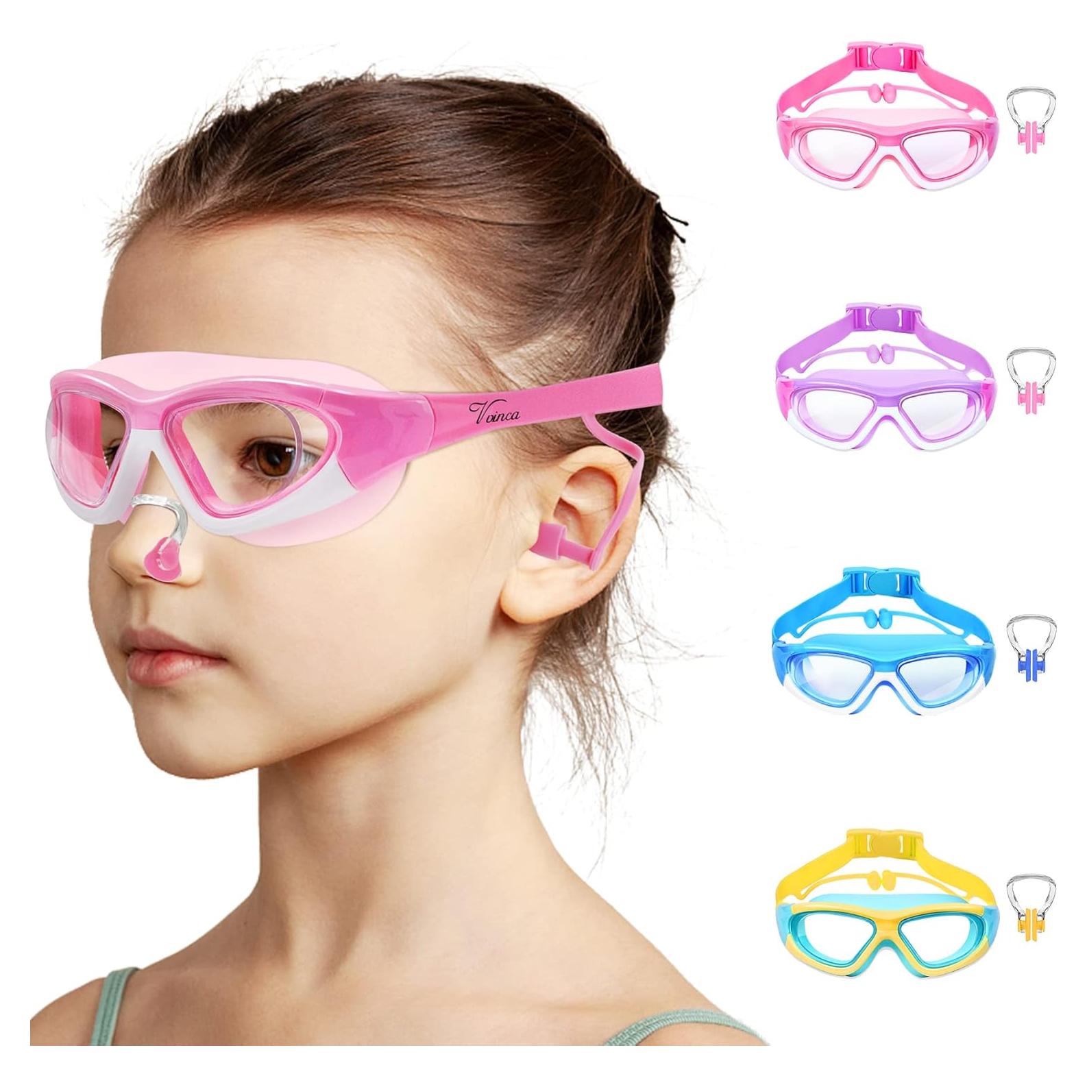 Gafas de natación Vvinca para niños 3-12 años con tapones