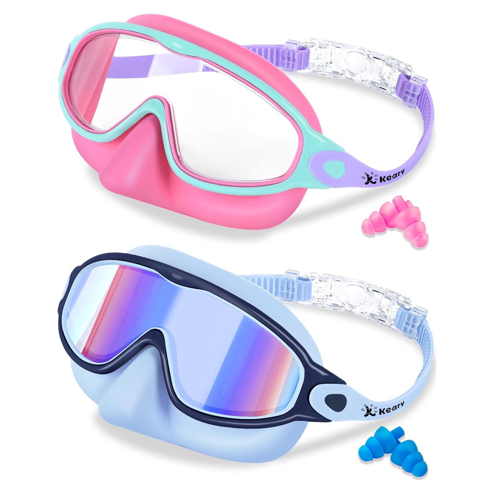 Gafas de natación para niños Keary 2 Pack Anti-UV y Anti-Niebla