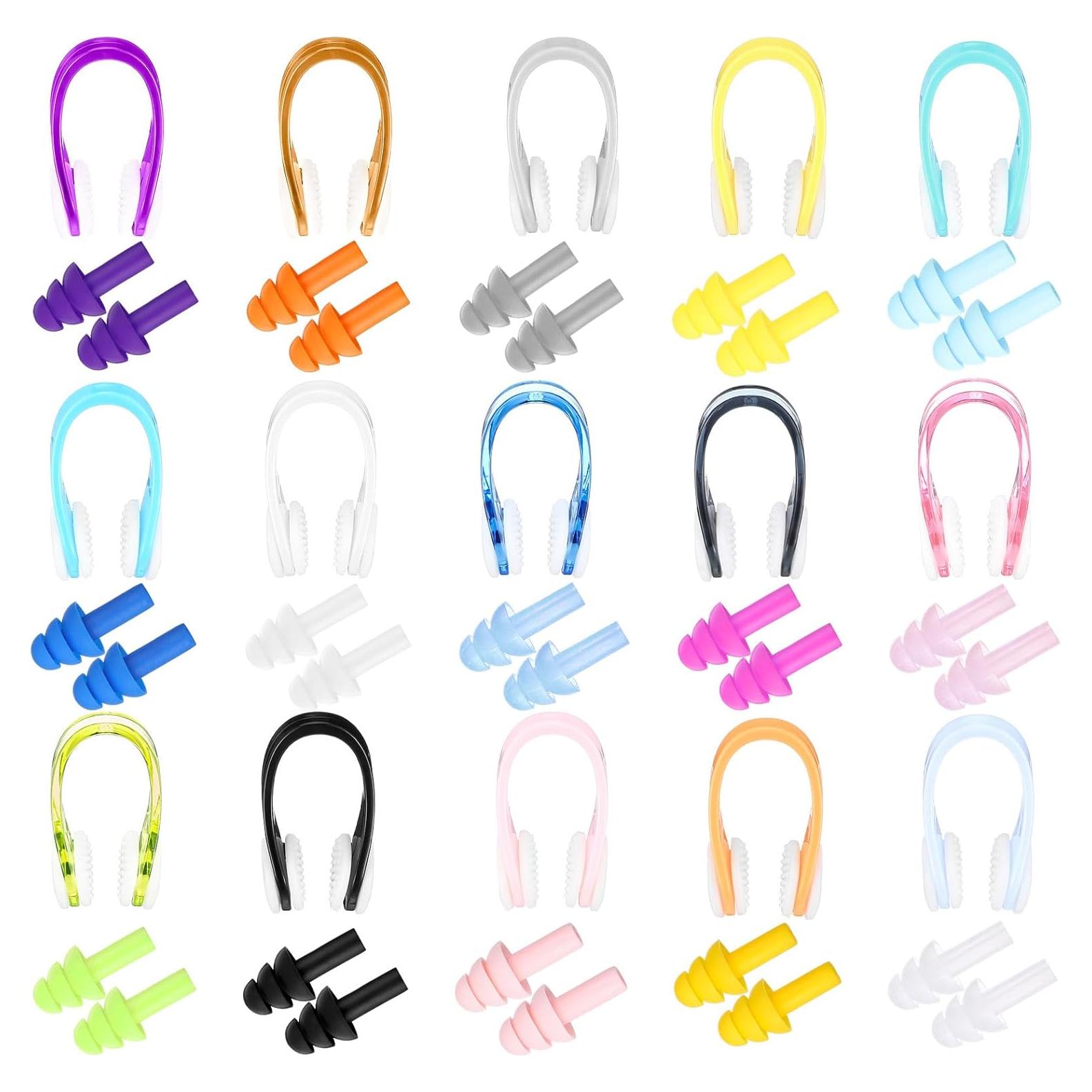 15 Juegos de Clips Nasales y Tapones para Oídos Saysurey
