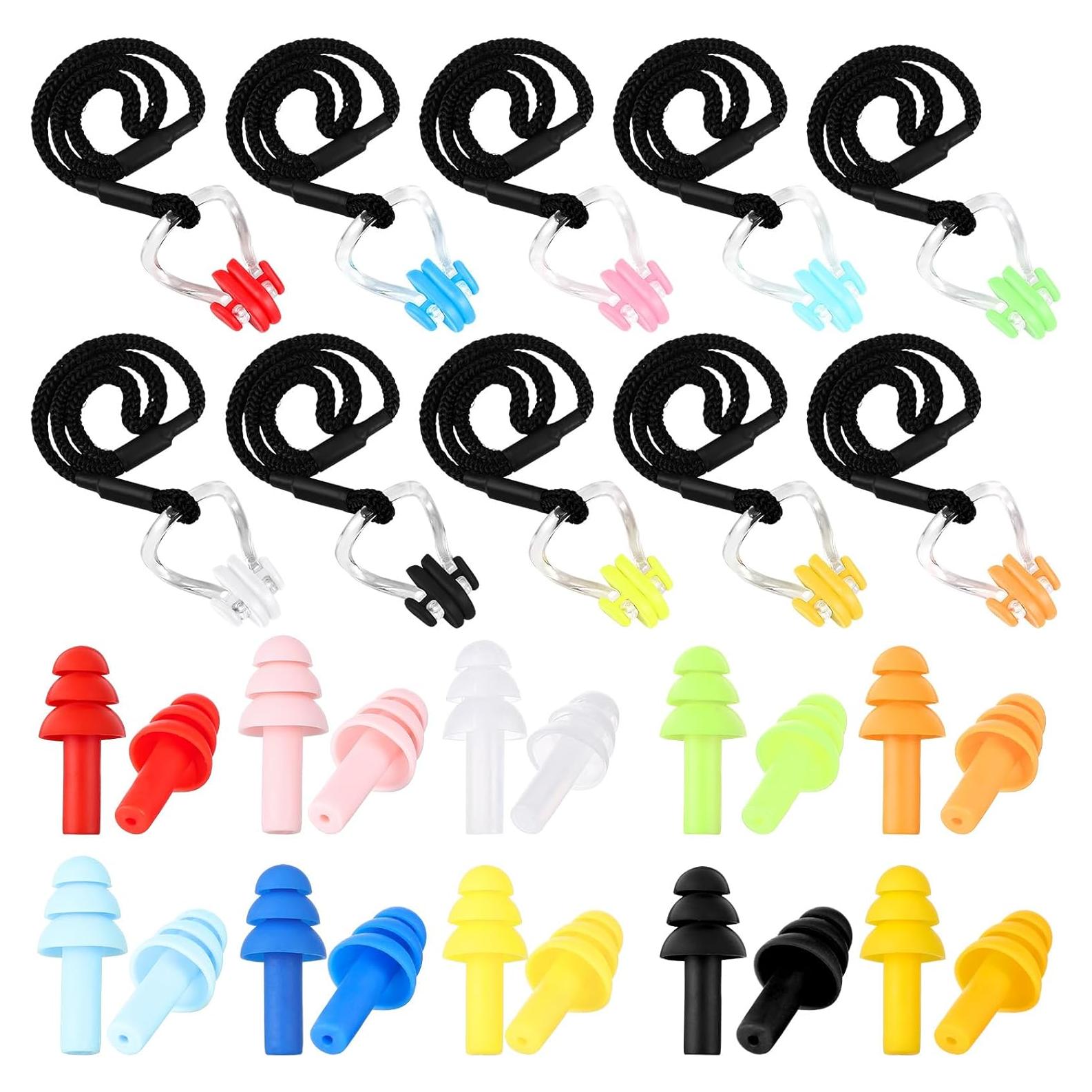 10 Clips de Nariz y Tapones para Oídos Seenelling Accesorios Natación