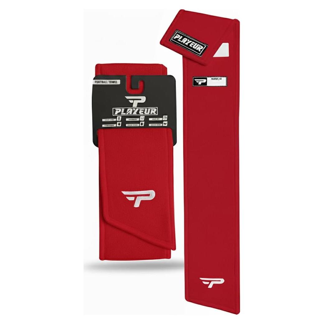 Toalla de Fútbol PLAYEUR Roja para Adulto - Ligera y Absorbente