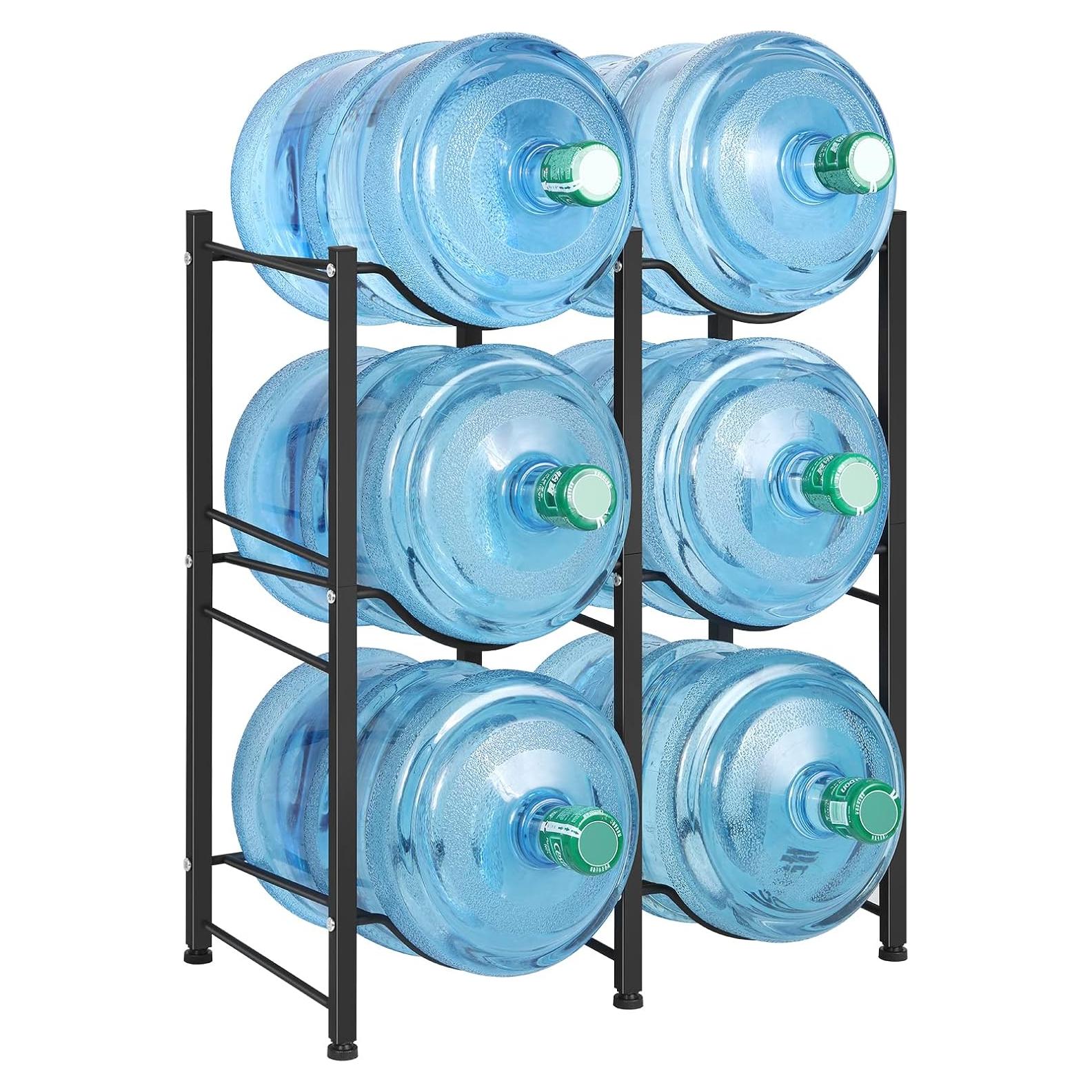 Soporte para Botellas de Agua LIANTRAL 3 Niveles Negro 6 Espacios