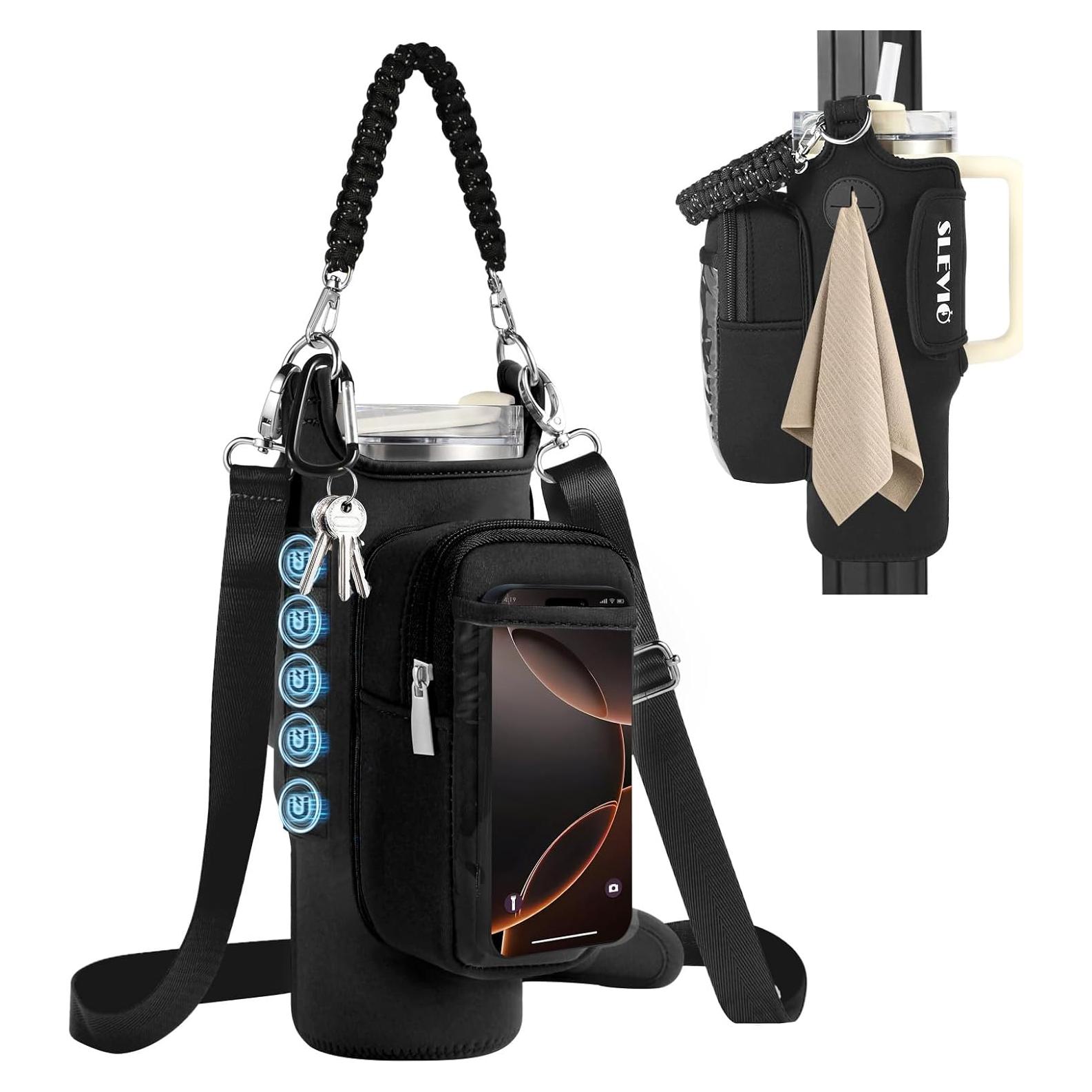 Bolsa de Gimnasio Magnética SLEVIO para Botella de Agua 0.53-1.18L