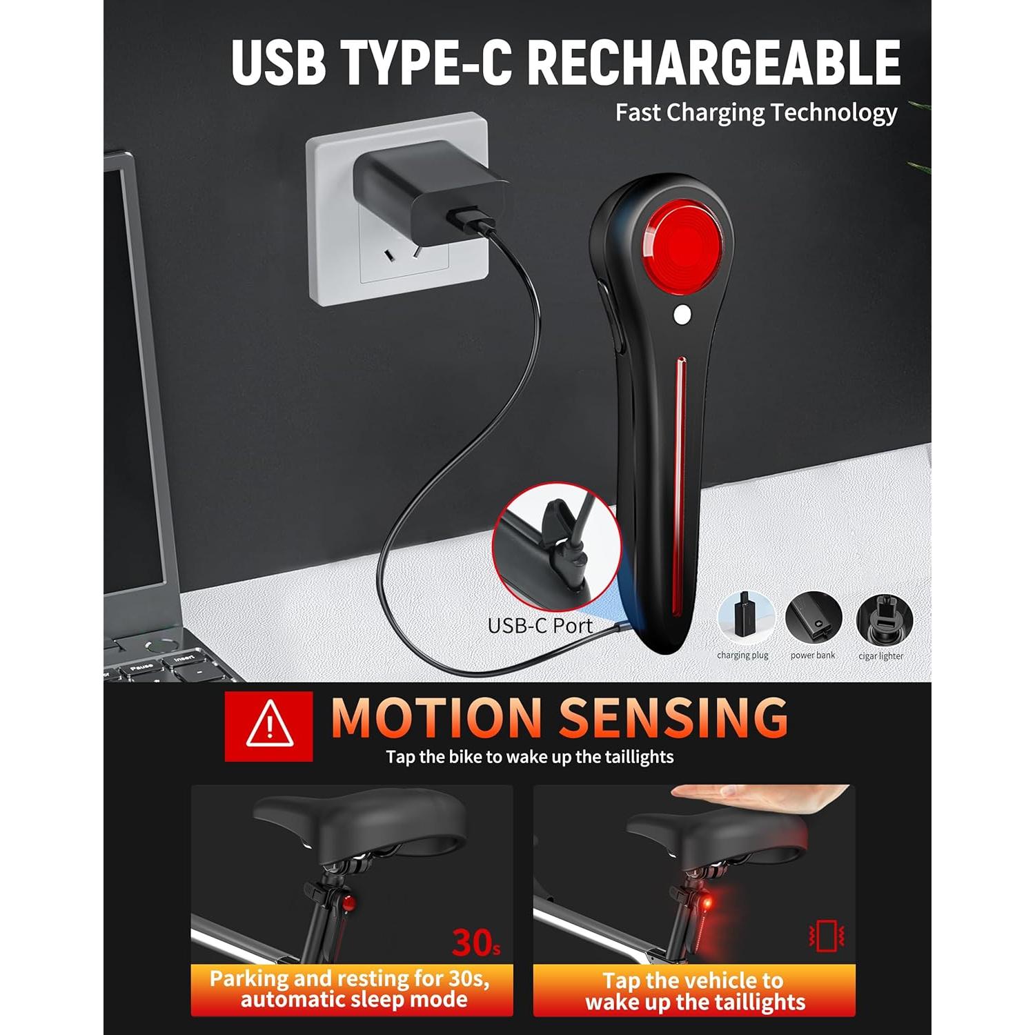 Luz Trasera de Bicicleta DARKBEAM T24 Recargable USB-C IP64