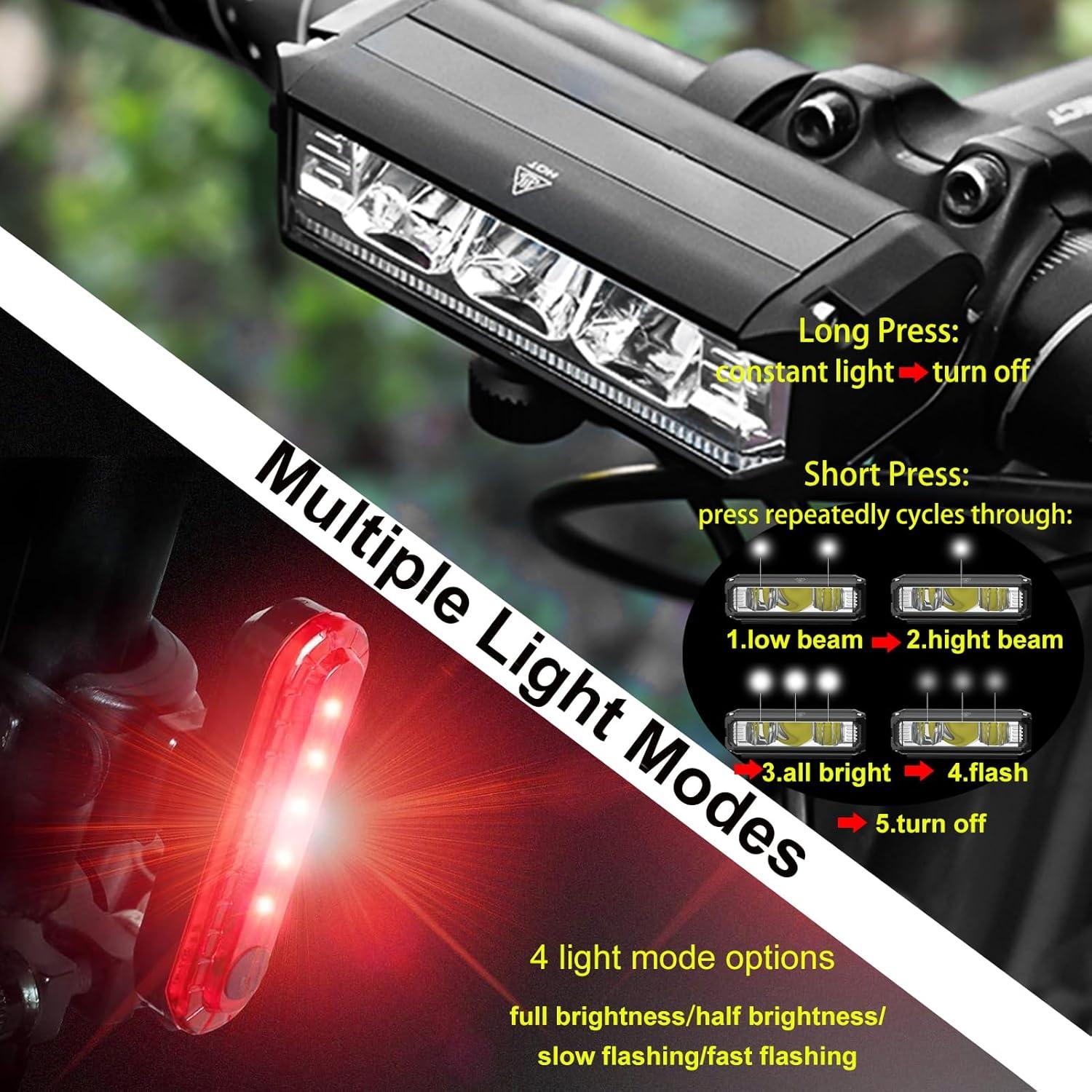 Juego de luces LED recargables KAMSANG para bicicleta