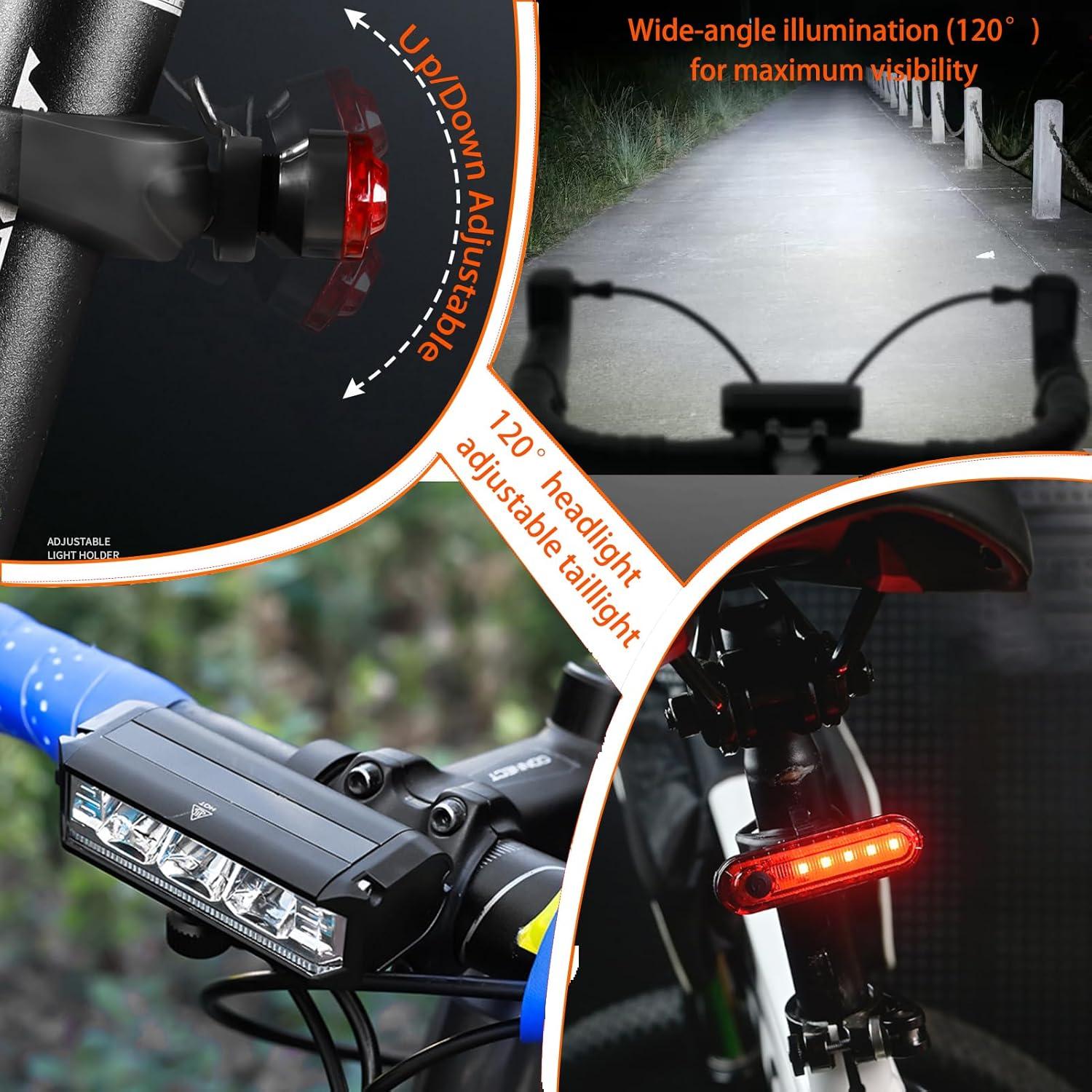 Juego de luces LED recargables KAMSANG para bicicleta