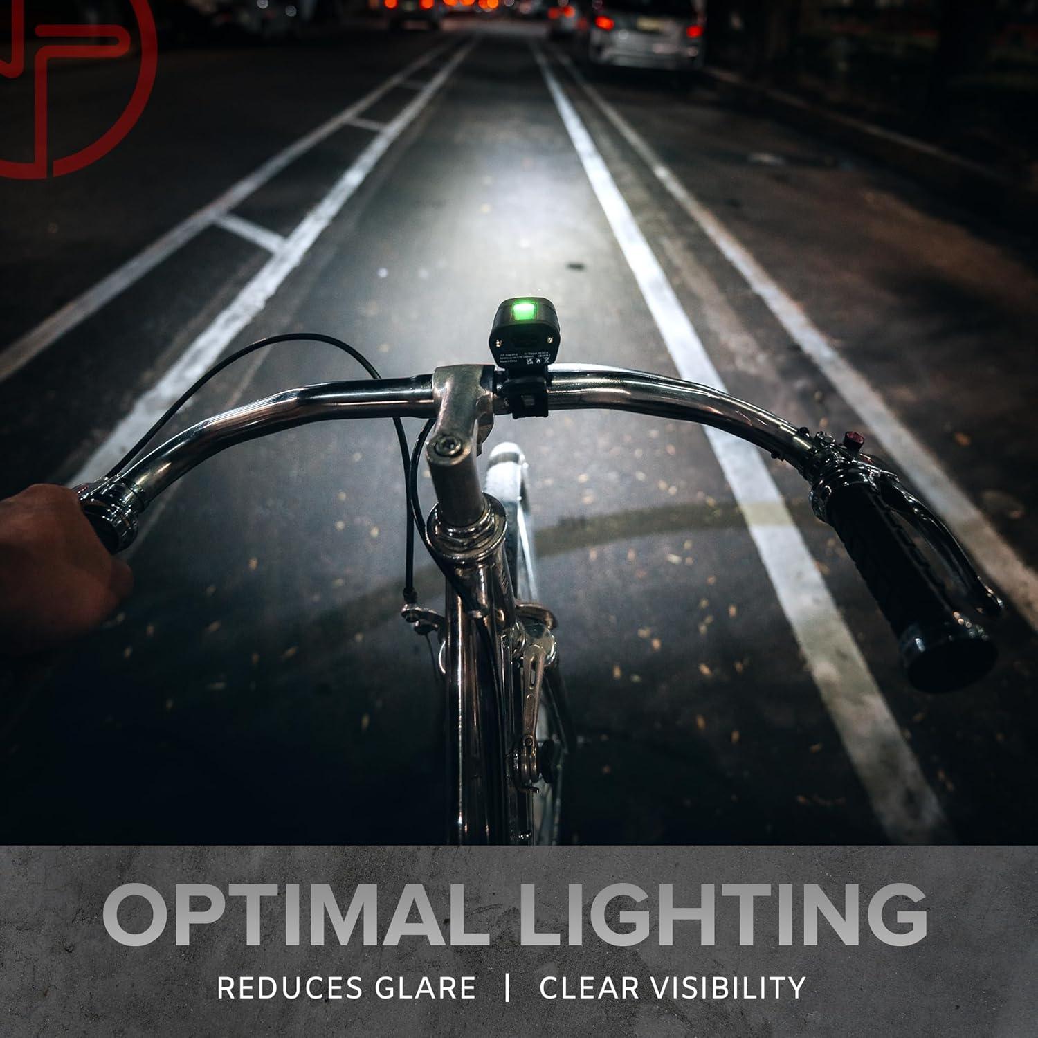 Luces LED para Bicicleta NP Night Provision BX-400 - Delantera y Trasera, 420 Lúmenes, Recargable USB-C, 12h Autonomía