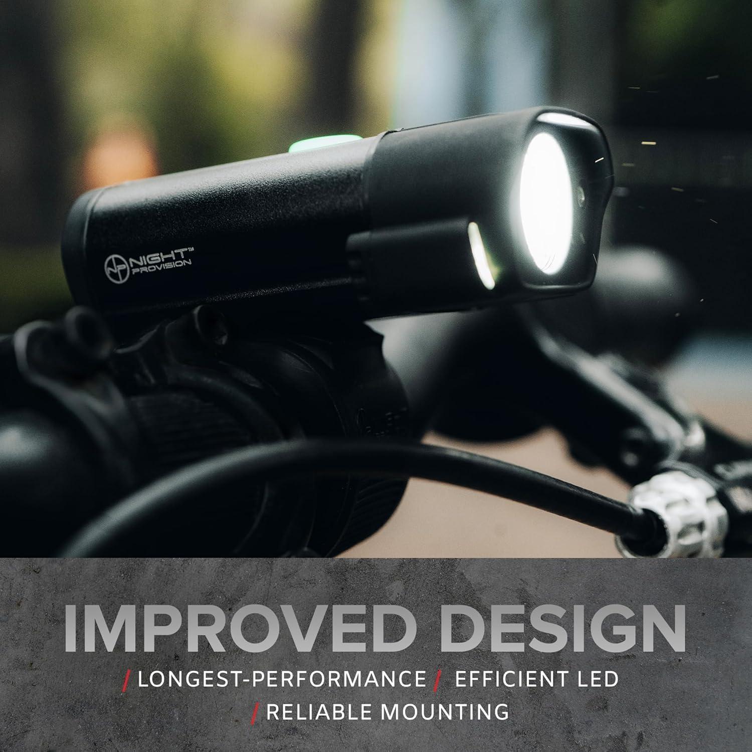 Luces LED para Bicicleta NP Night Provision BX-400 - Delantera y Trasera, 420 Lúmenes, Recargable USB-C, 12h Autonomía