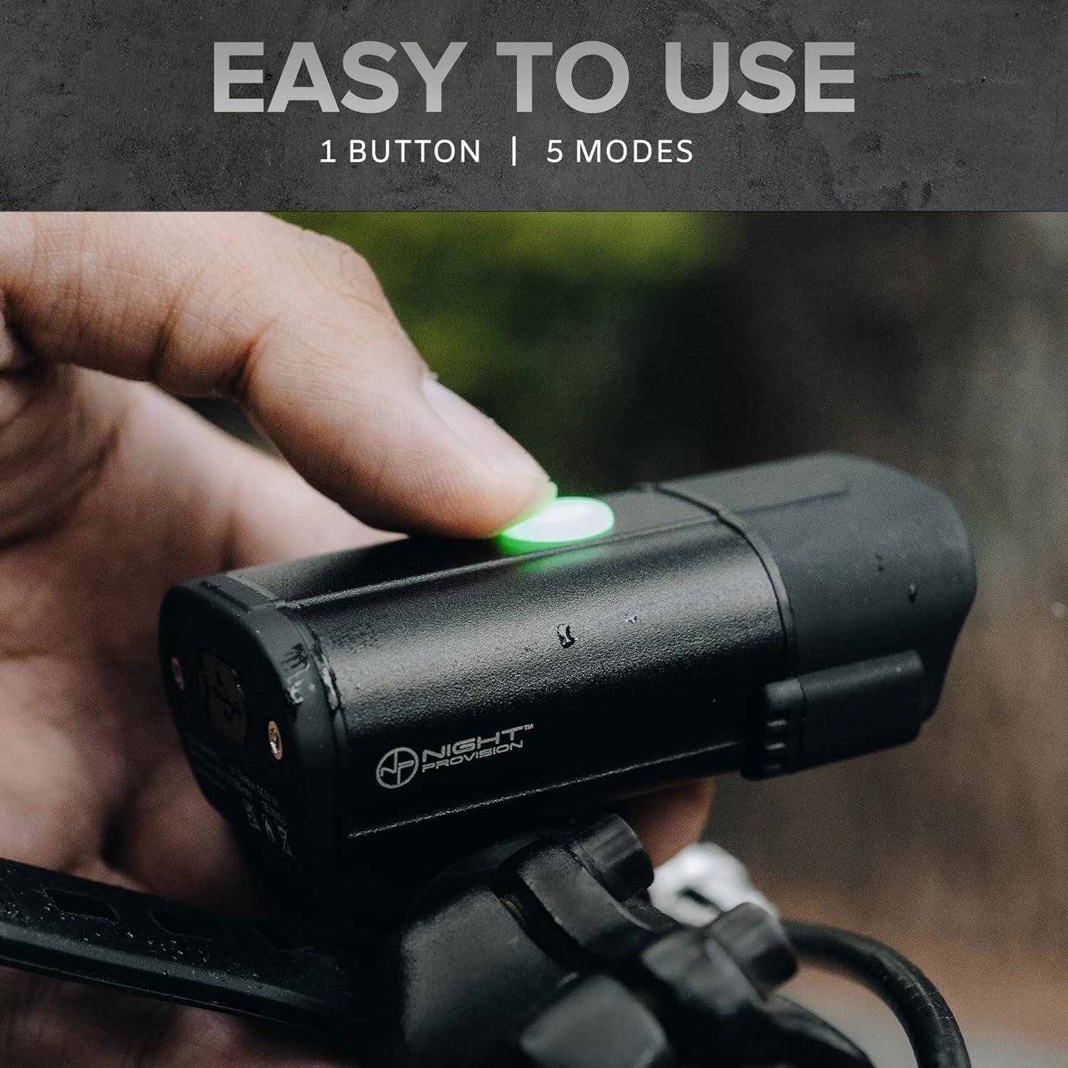 Luces LED para Bicicleta NP Night Provision BX-400 - Delantera y Trasera, 420 Lúmenes, Recargable USB-C, 12h Autonomía