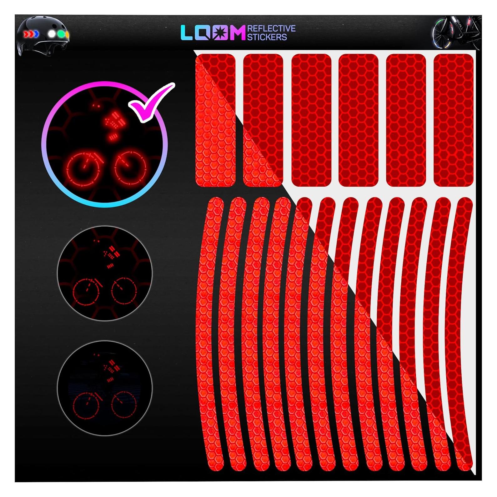 Calcomanías Reflectantes LOOM para Bicicletas 18pc Rojo Brillante