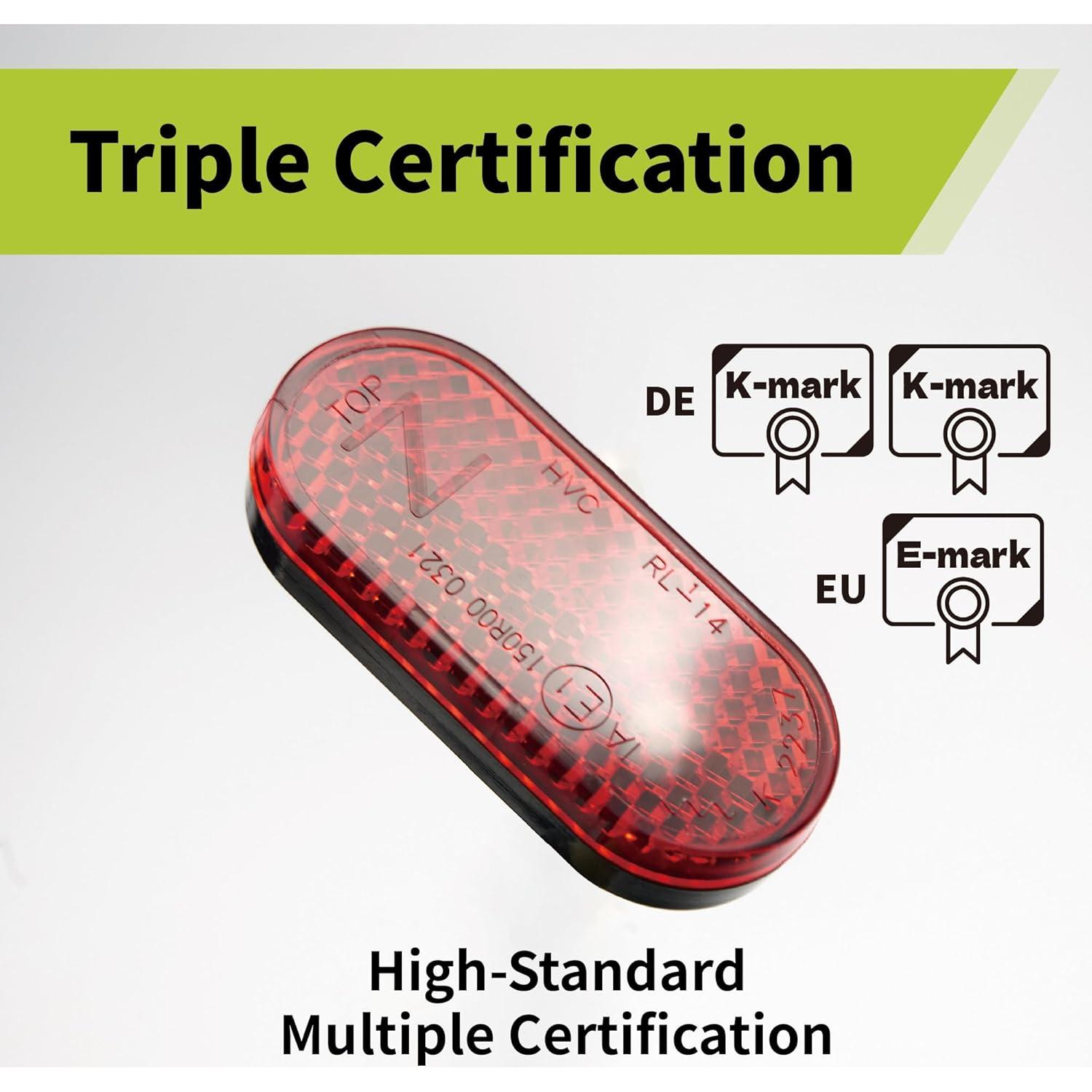 Reflectores de Bicicleta BAR AUTOTECH Rojo Mini Oval 2 Piezas