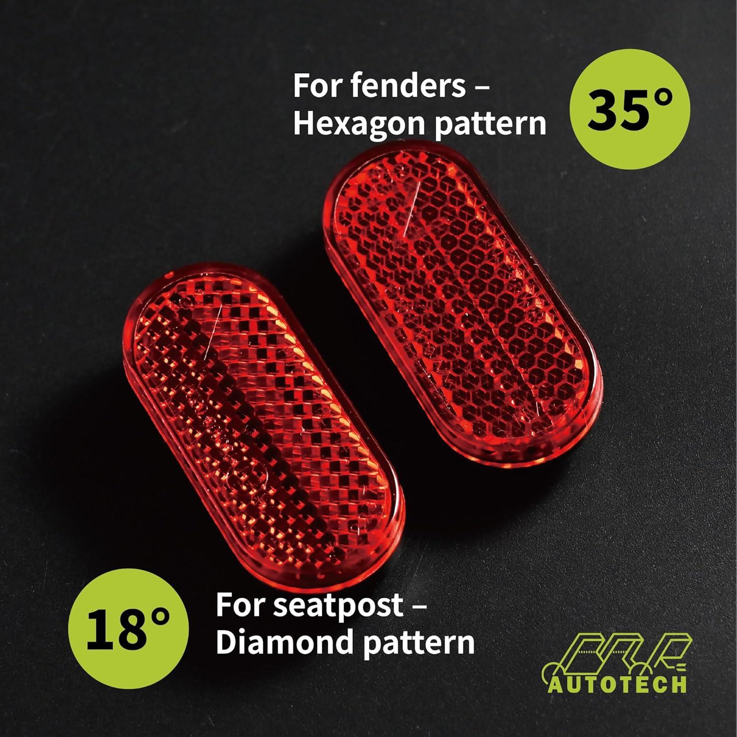 Reflectores de Bicicleta BAR AUTOTECH Rojo Mini Oval 2 Piezas